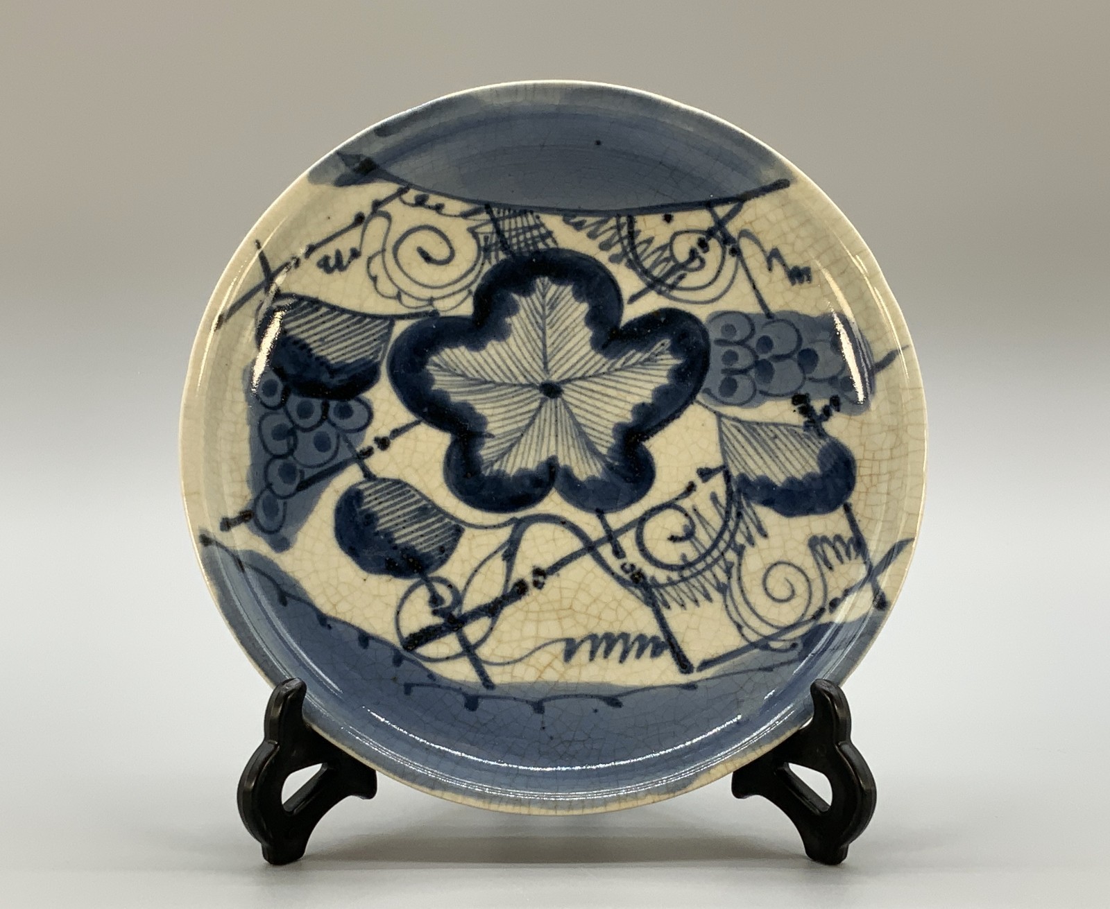 Late 17thC Japanese Edo-Period Old Imari Blue & White Porcelain Plate Dish 1of3