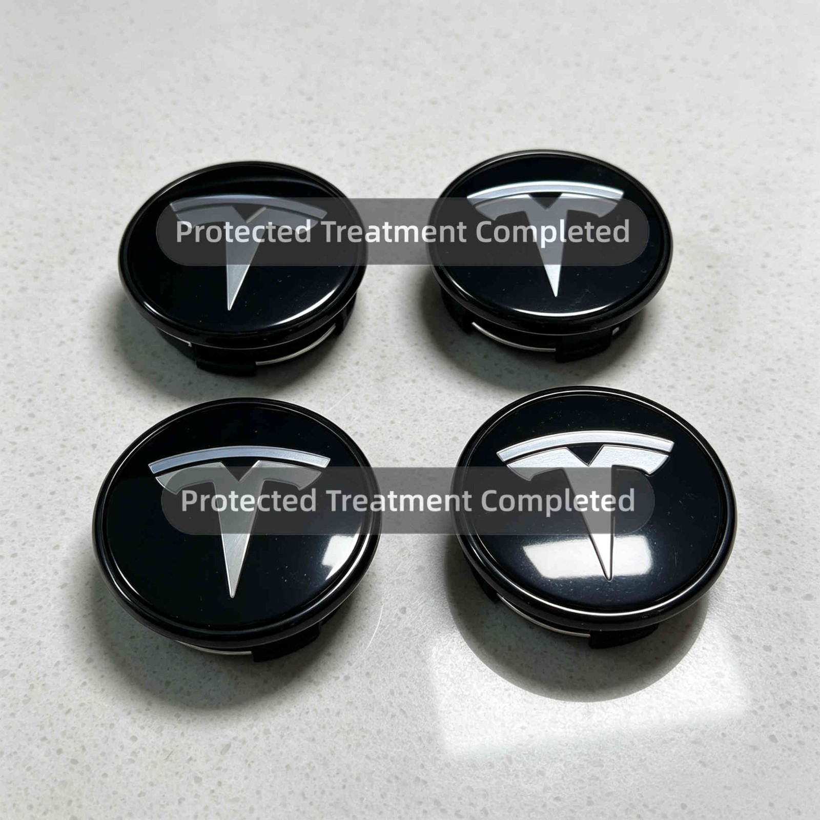 4PCS 56mm/2.2in White/Black Wheel Center Caps for Tesla Model 3/S/X/Y