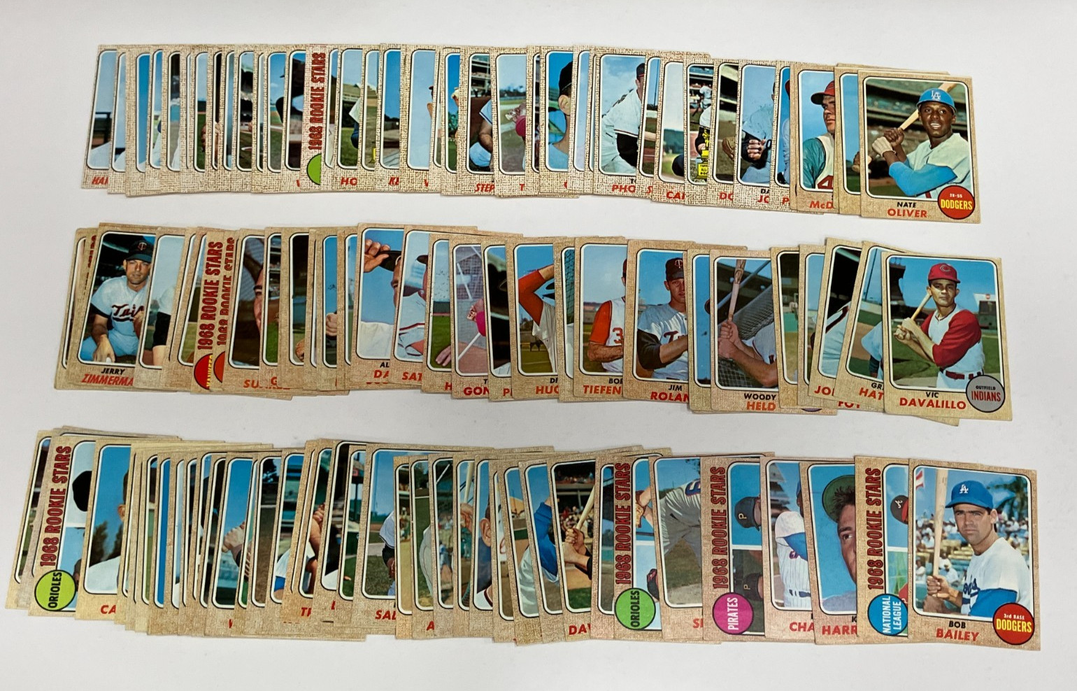 Lot of 125 ** 1968 Topps Baseball cards