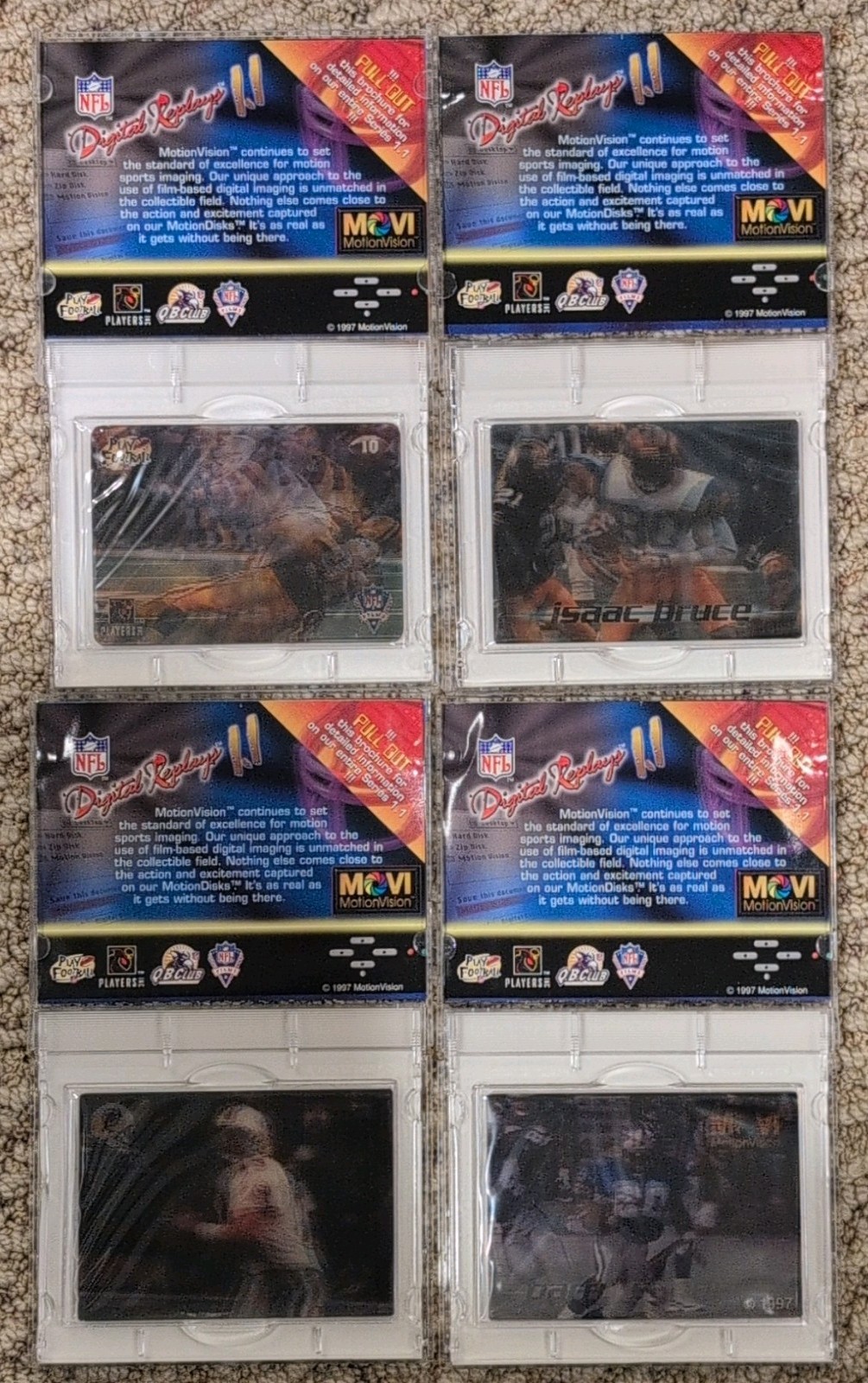 MotionVision 1997 Digital Replays II Series 1.1 NFL  Card Lot (4)
