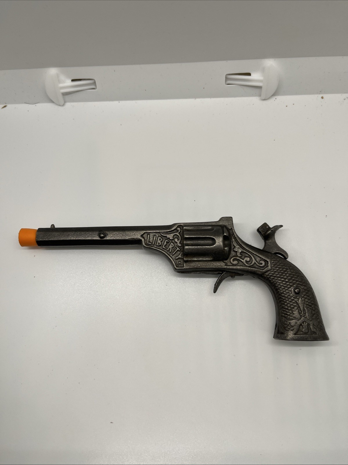 Antique Ives LIBERTY Cast Iron Toy Cap Gun Pistol c. 1875 - WORKS, NO CRACKS