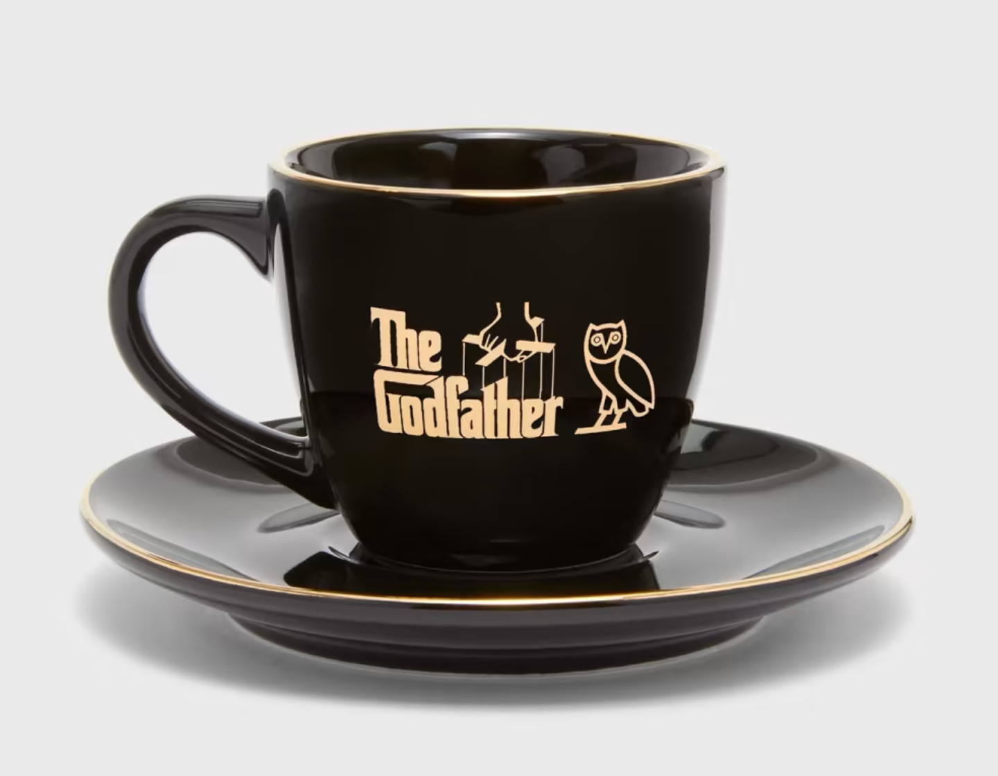 October's Very Own OVO The Godfather Espresso Cup Black Brand New Free U.S. S&H