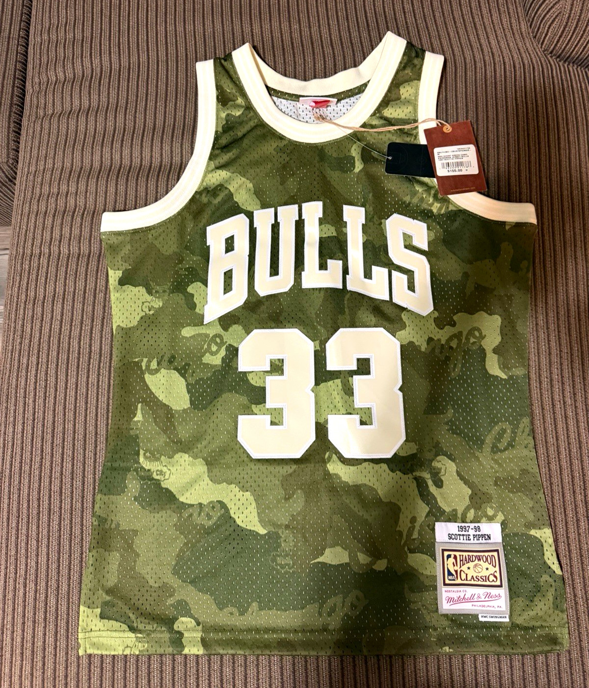 Mitchell & Ness Chicago Bulls Scottie Pippen #33 Camo Jersey Men's M Mitchell & Ness Chicago Bulls Scottie Pippen #33 Camo Jersey Men's M
