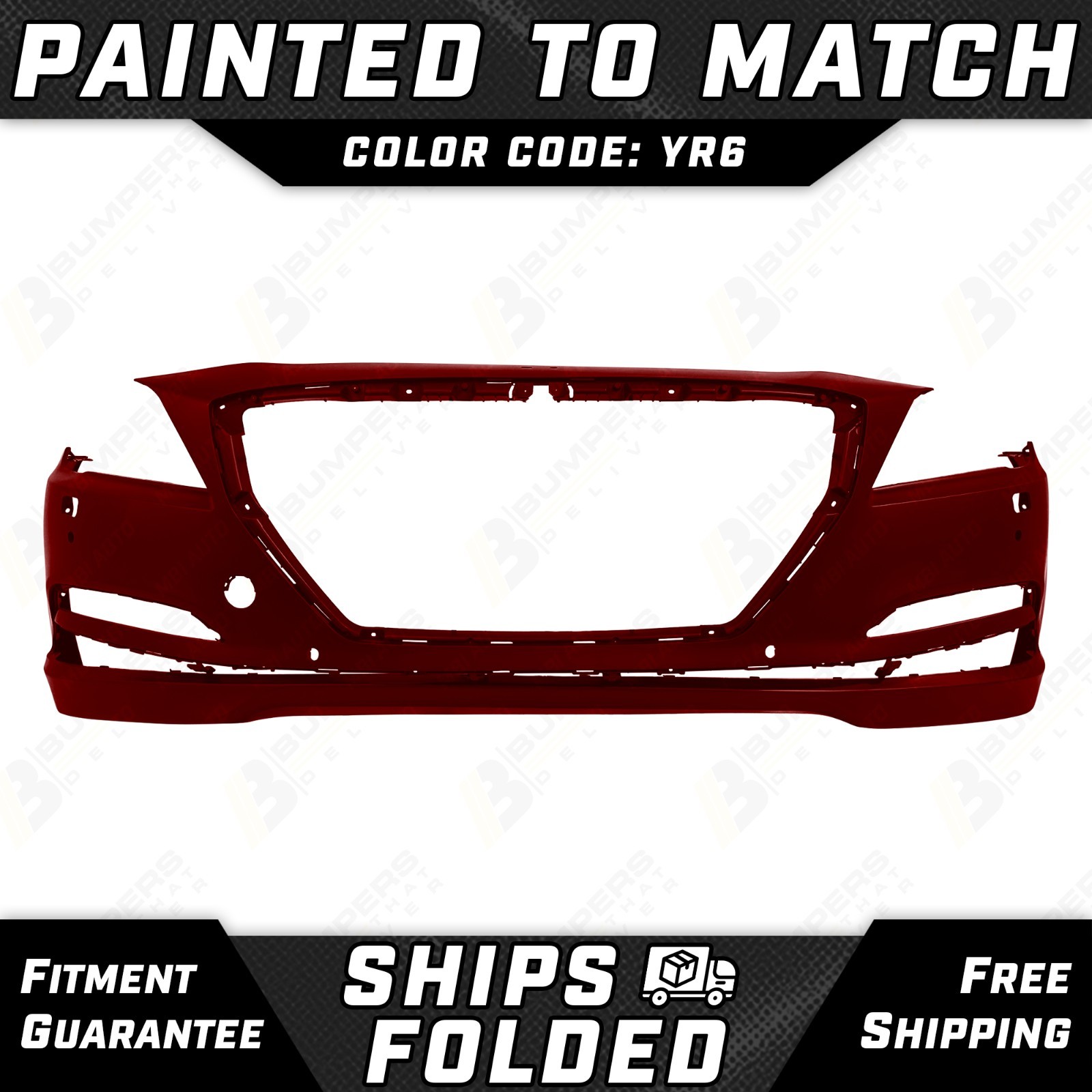 NEW Painted *YR6 - Red* Front Bumper Cover Fascia for 2015-2016 Hyundai Genesis