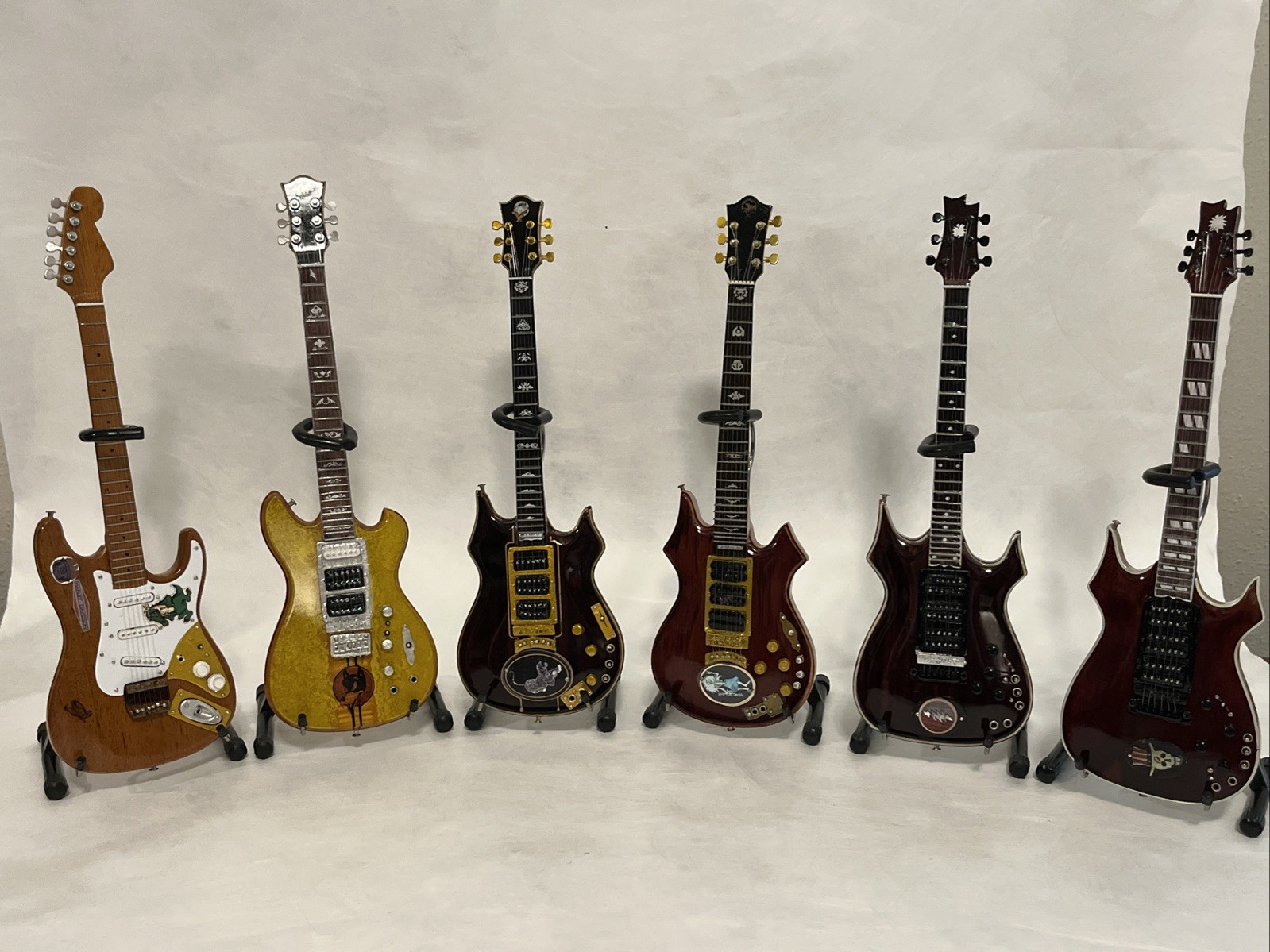 Axe Heaven Jerry Garcia Miniature Guitar Replicas - Set of 6 - Cases Included