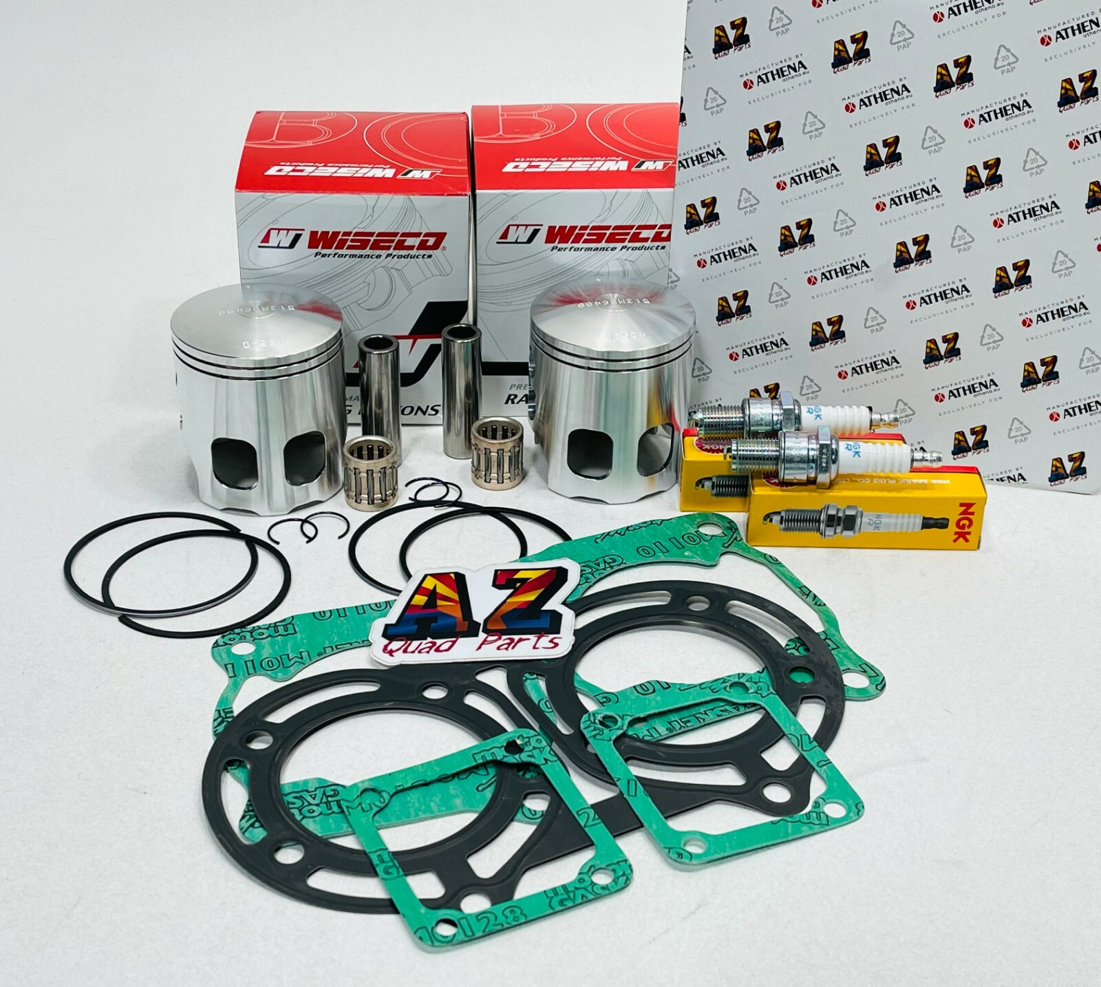 Banshee 64mm Stock Standard Bore Wiseco Pro Lite Pistons Bearings Gasket Kit NGK