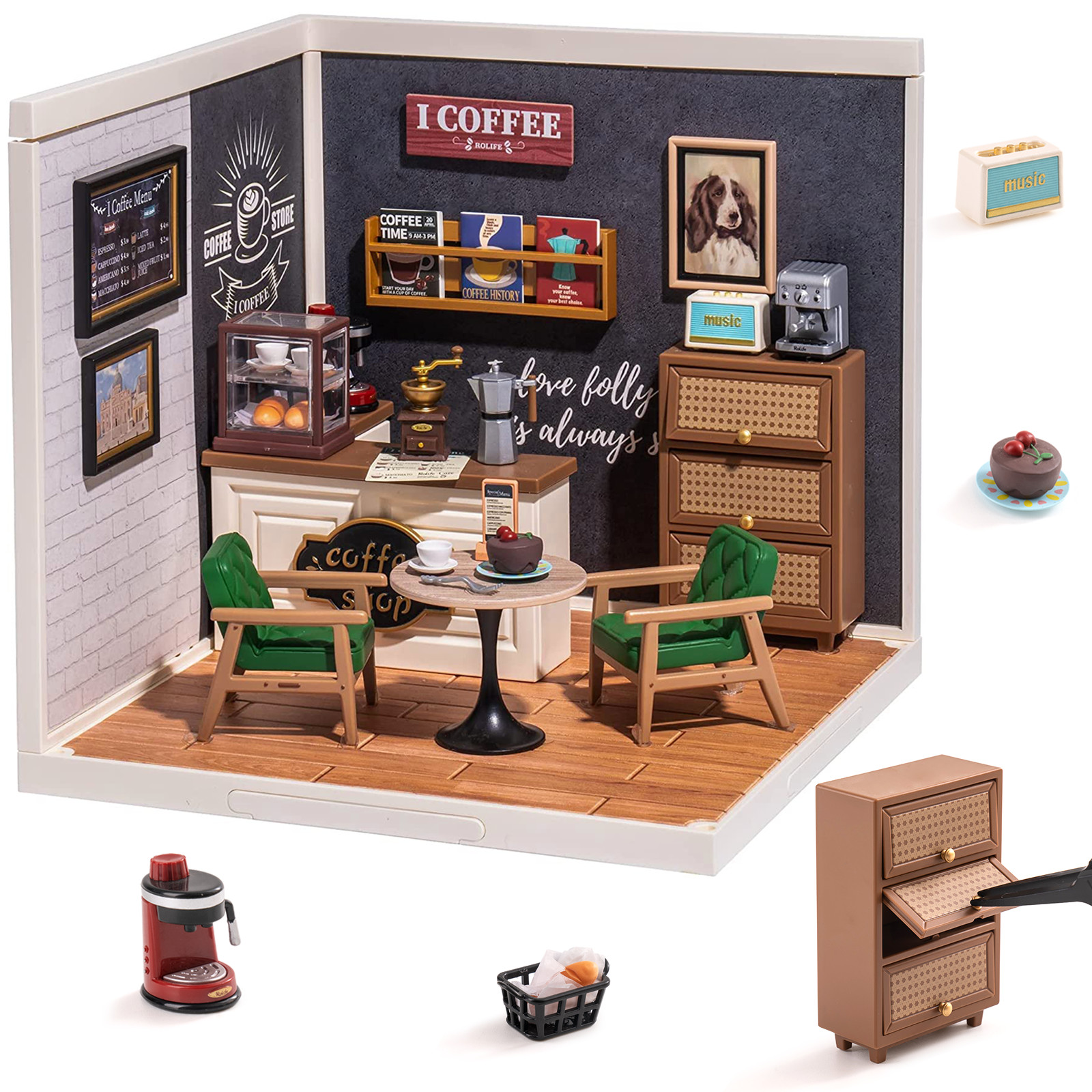Rolife 1:24 Super Creator Plastic 3D Dollhouse 9-set Decor DIY Adult Xmas Gifts