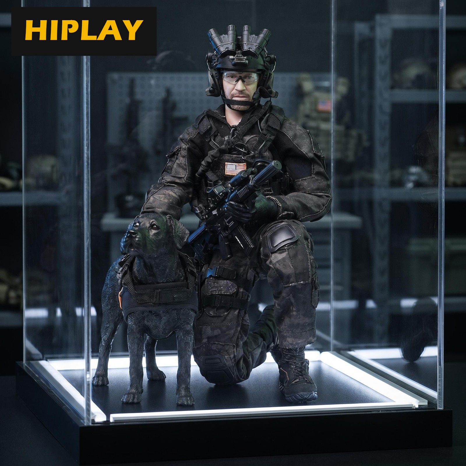 HIPLAY Mini Times Toys 1/6 US Navy SEAL Team HALO with K-9 Dog Action Figure
