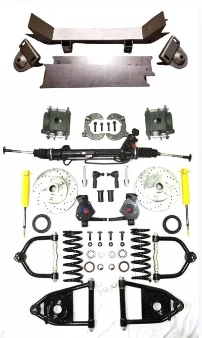 1955 1956 1957 1958 1959 Chevy Truck Mustang 2 IFS Crossmember BLACK CALIPERS