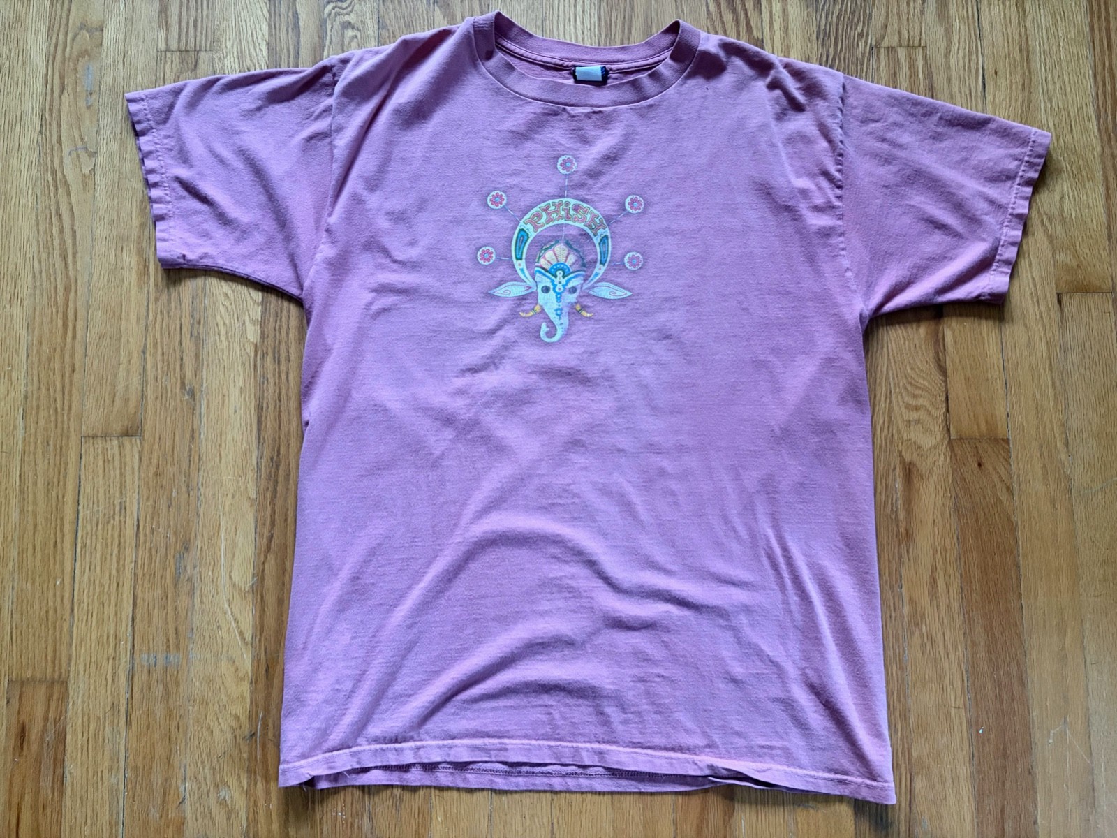 Rare VTG Late 90s Phish Dry Goods Pink Ganesha T Shirt 100% Cotton Sz L