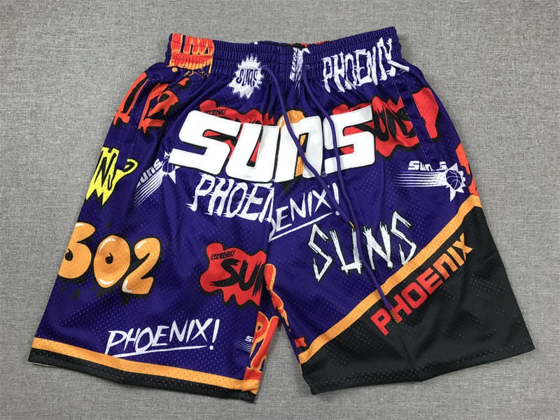 New Phoenix Suns Purple graffiti pocket Men Basketball Shorts