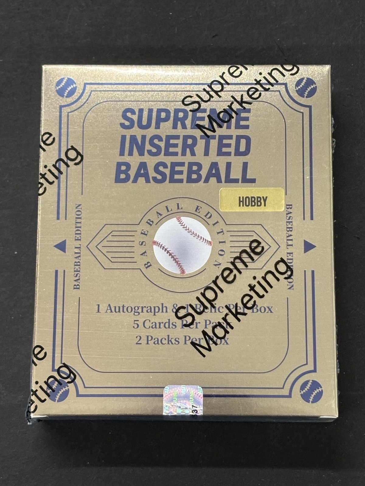 Supreme Inserted Baseball Hobby Box (1 Auto & 1 Relic Per Box)