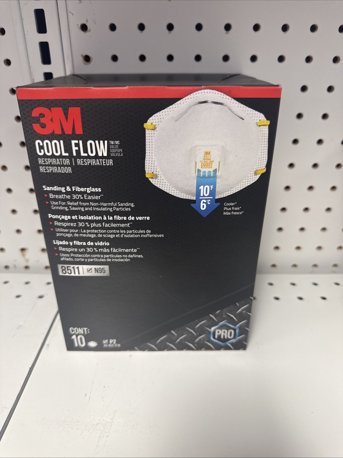 NEW  3M 8511 N95 Mask Box of 10 Particulate Respirators w/ Cool Flow Valve 11/2