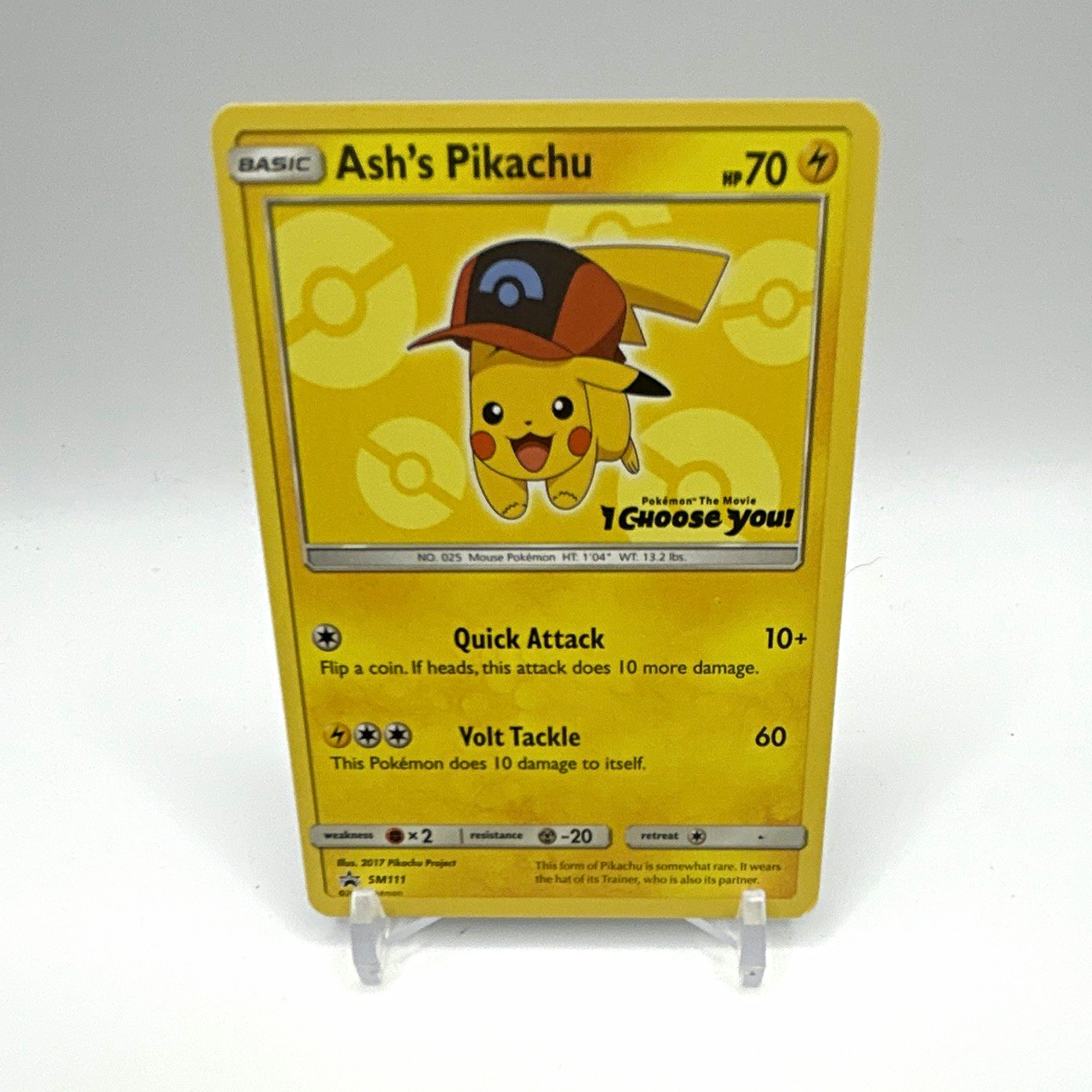 Pokemon Ash\'s Pikachu SM111 SM Promo Regular English 2017 70 HP Card Pokemon Ash\'s Pikachu SM111 SM Promo Regular English 2017 70 HP Card