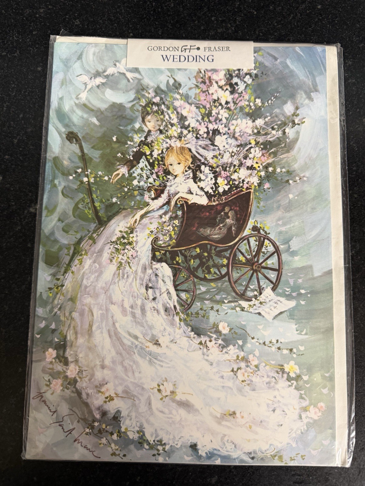 1960s Oversized Gordon Fraser England Wedding Card Design by Francis Saint-Marc