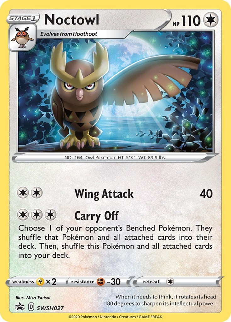 Pokemon Noctowl Holofoil SWSD SWSH027 LP Promo EN