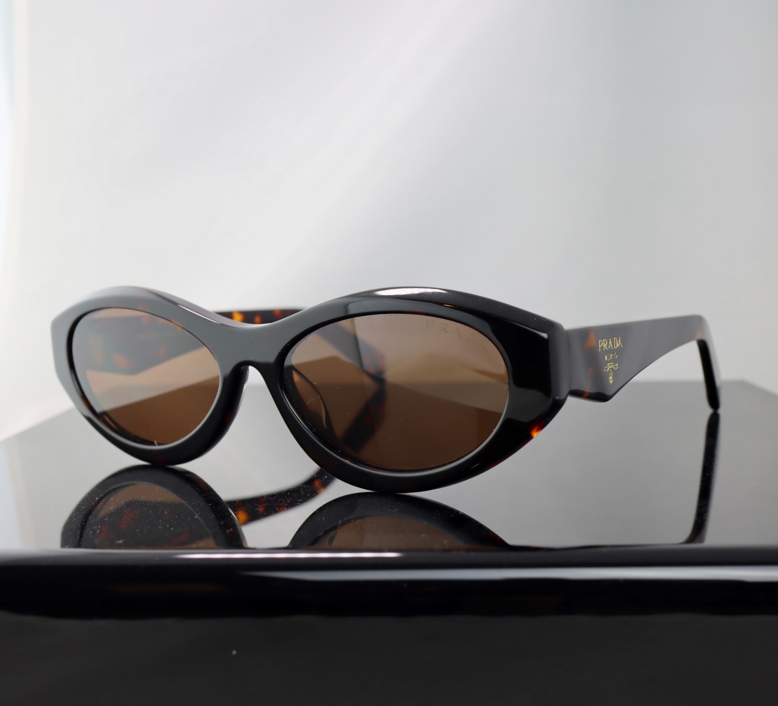 Prada PR26ZS Tortoise  / Brown Lens Round Sunglasses 100% UV