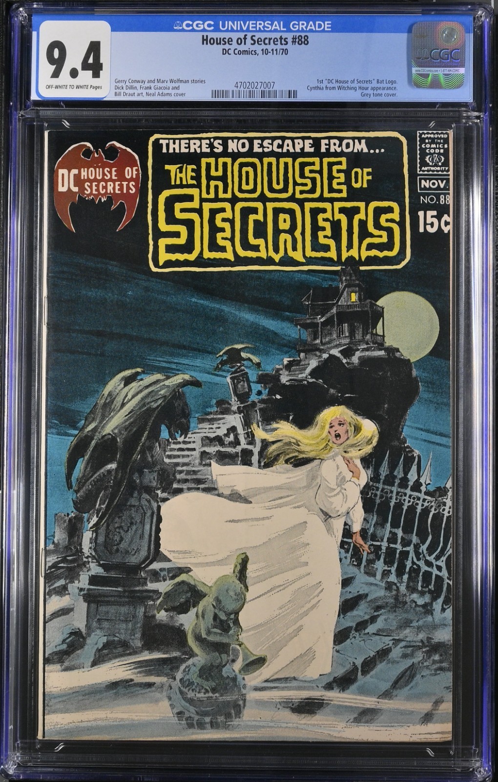 DC HOUSE of SECRENTS (1970) #88 Key HORROR Neal Adams BAT LOGO NM (9.4) DC HOUSE of SECRENTS (1970) #88 Key HORROR Neal Adams BAT LOGO NM (9.4)