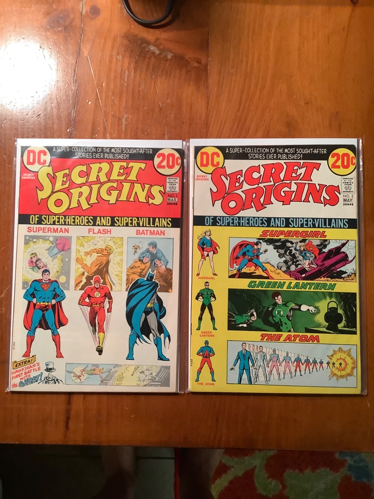 Secret Origins #1 & #2 Lot (DC 1973) Bronze Age Mid-High Grade Flat & Clean