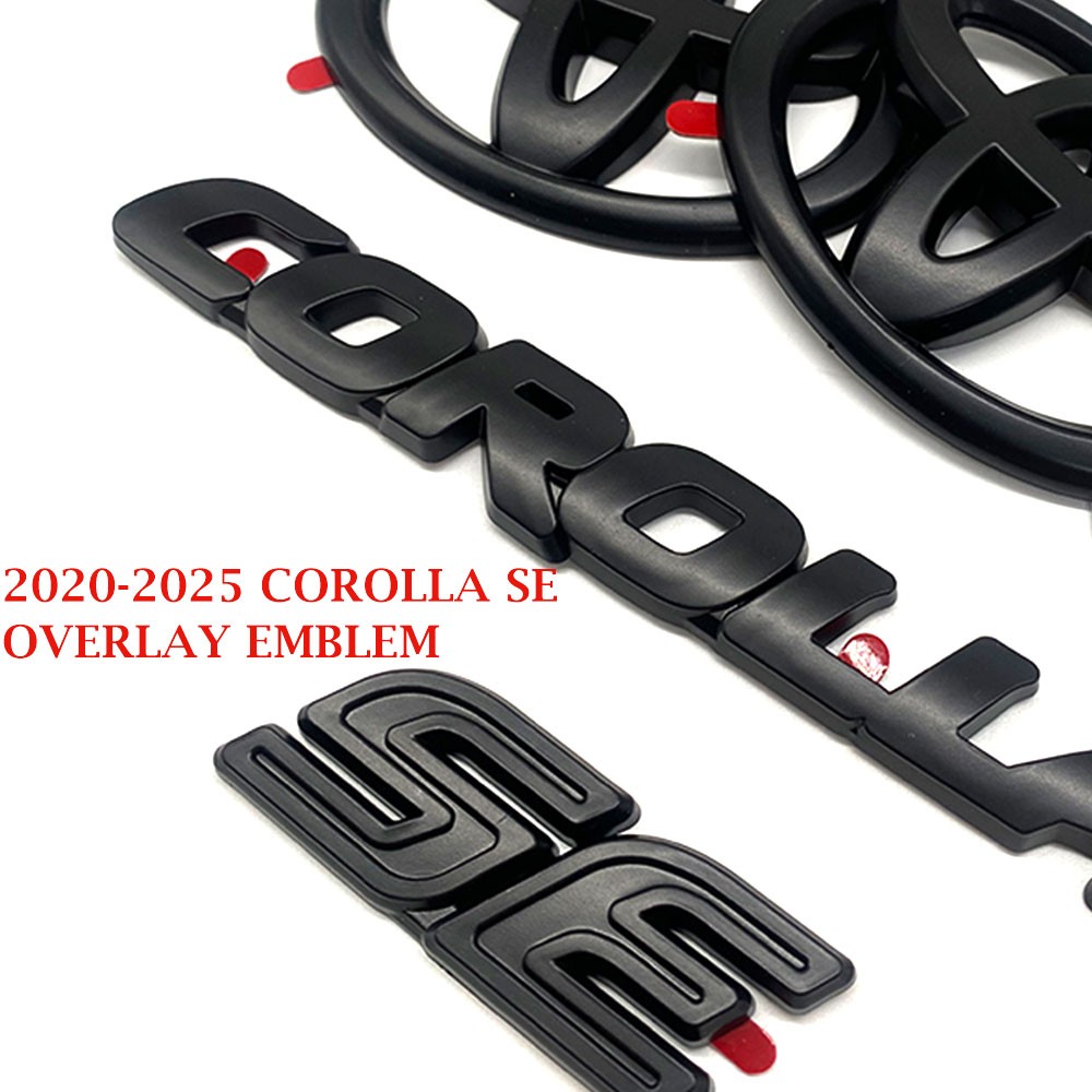 4PCS For 2020-2025 Corolla SE Letters Front Rear Blackout Overlay Emblem Badges