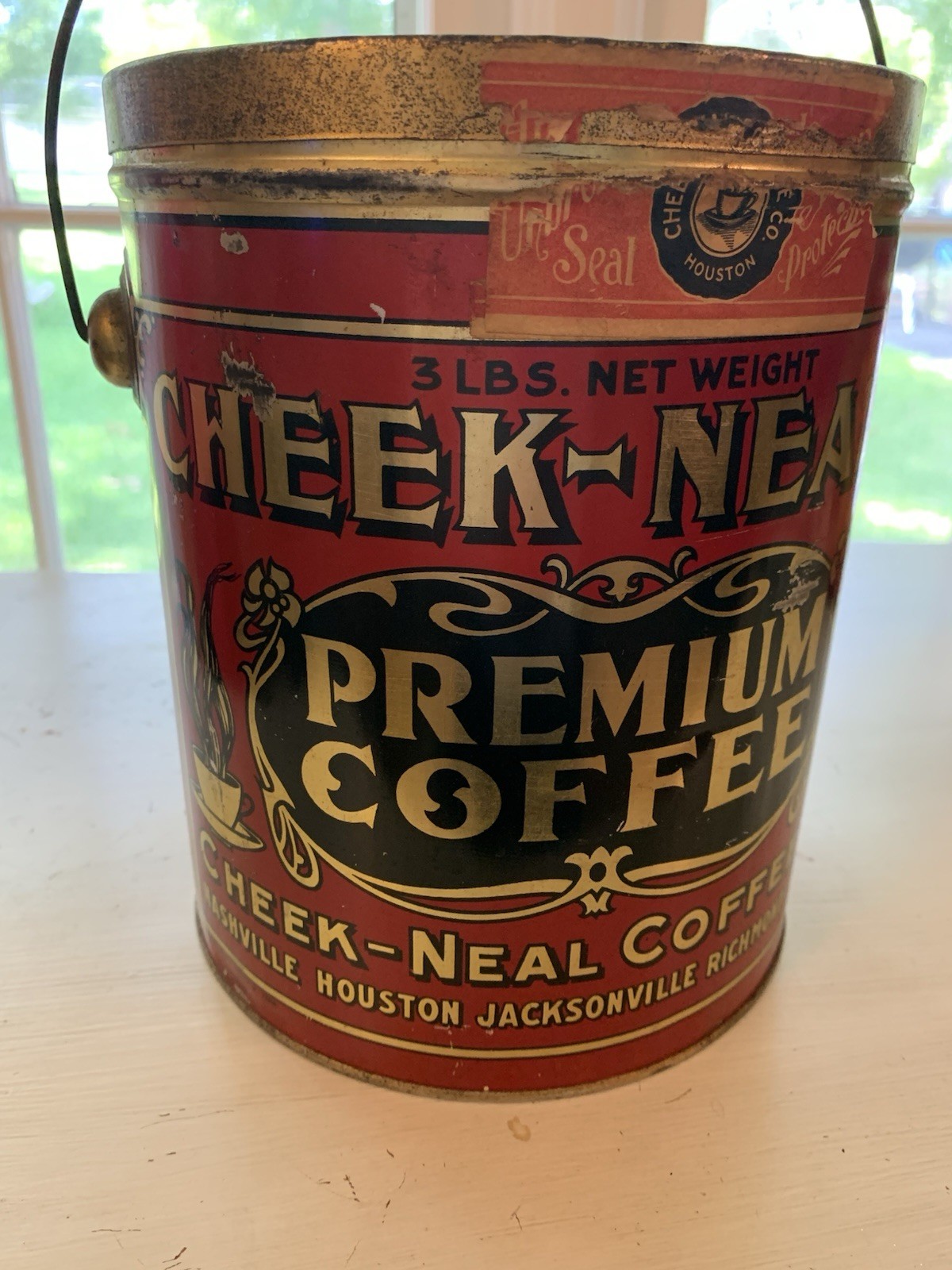 SCARCE Vintage CHEEK-NEAL'S Coffee Can Tin 3 Lb Rare
