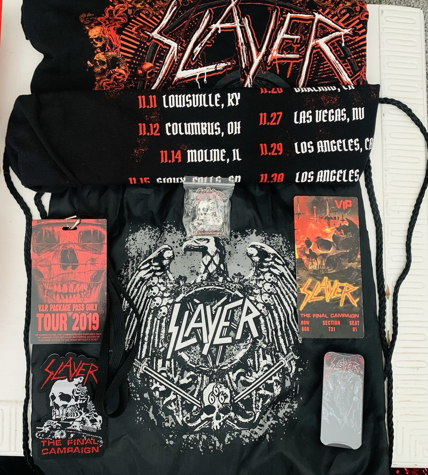 SLAYER THE FINAL CAMPAIGN VIP MERCH SLAYER THE FINAL CAMPAIGN VIP MERCH