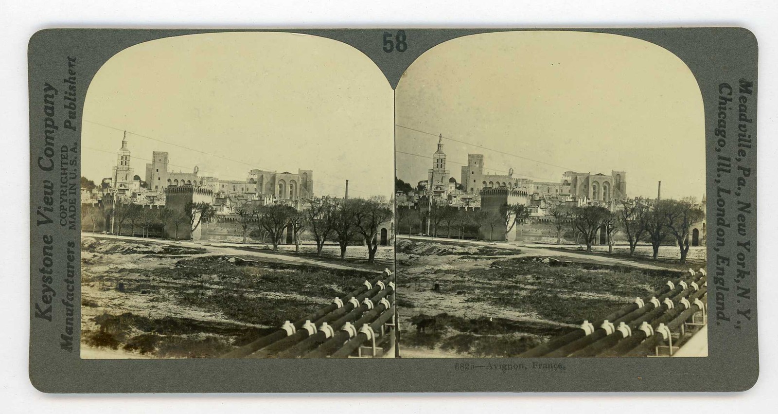 France Avignon ~ PALACE OF THE POPES ~ Stereoview 6825 kfr58