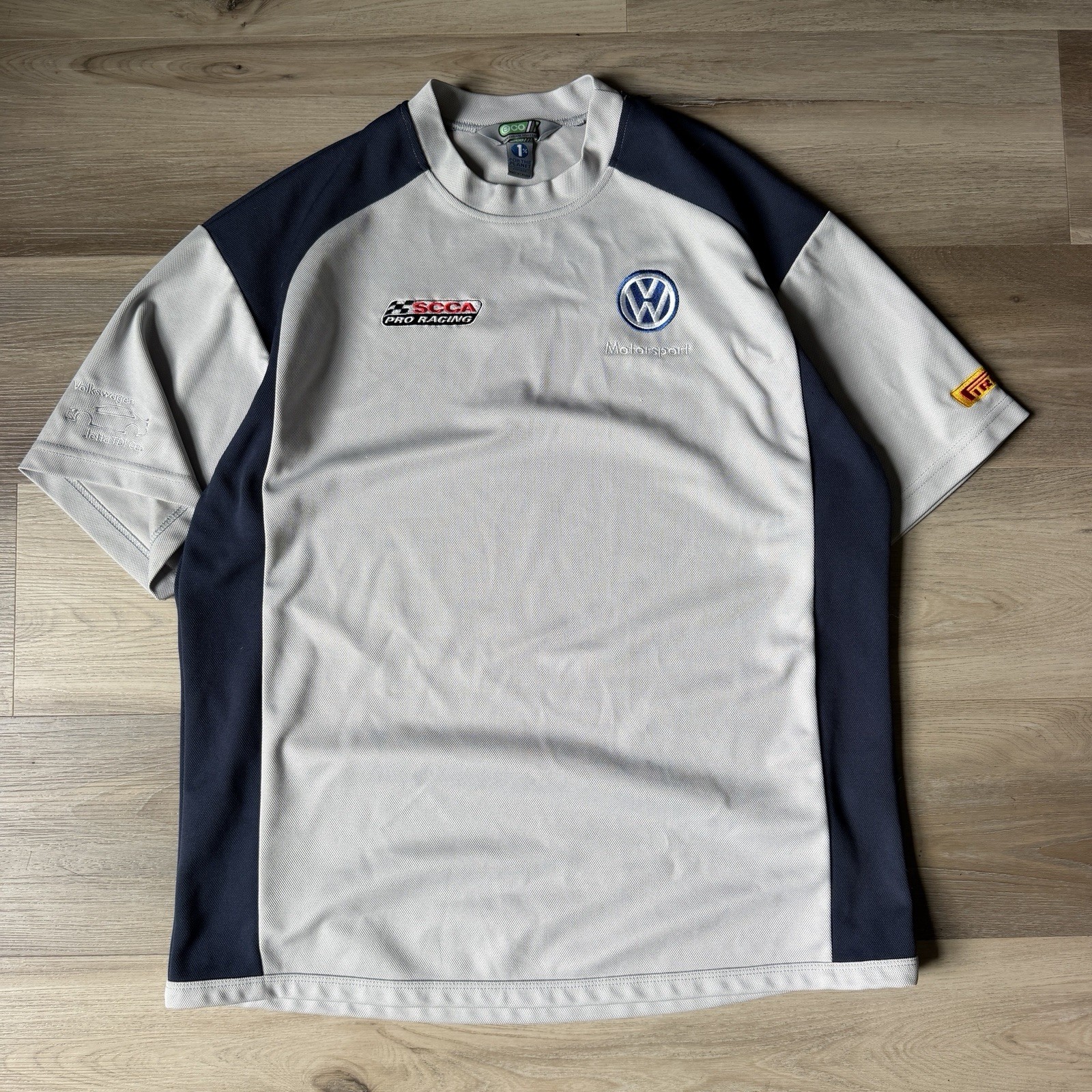Vintage Volkswagen Pirelli SCCA Pro Racing Racing Men\'s Jersey Shirt L Jetta