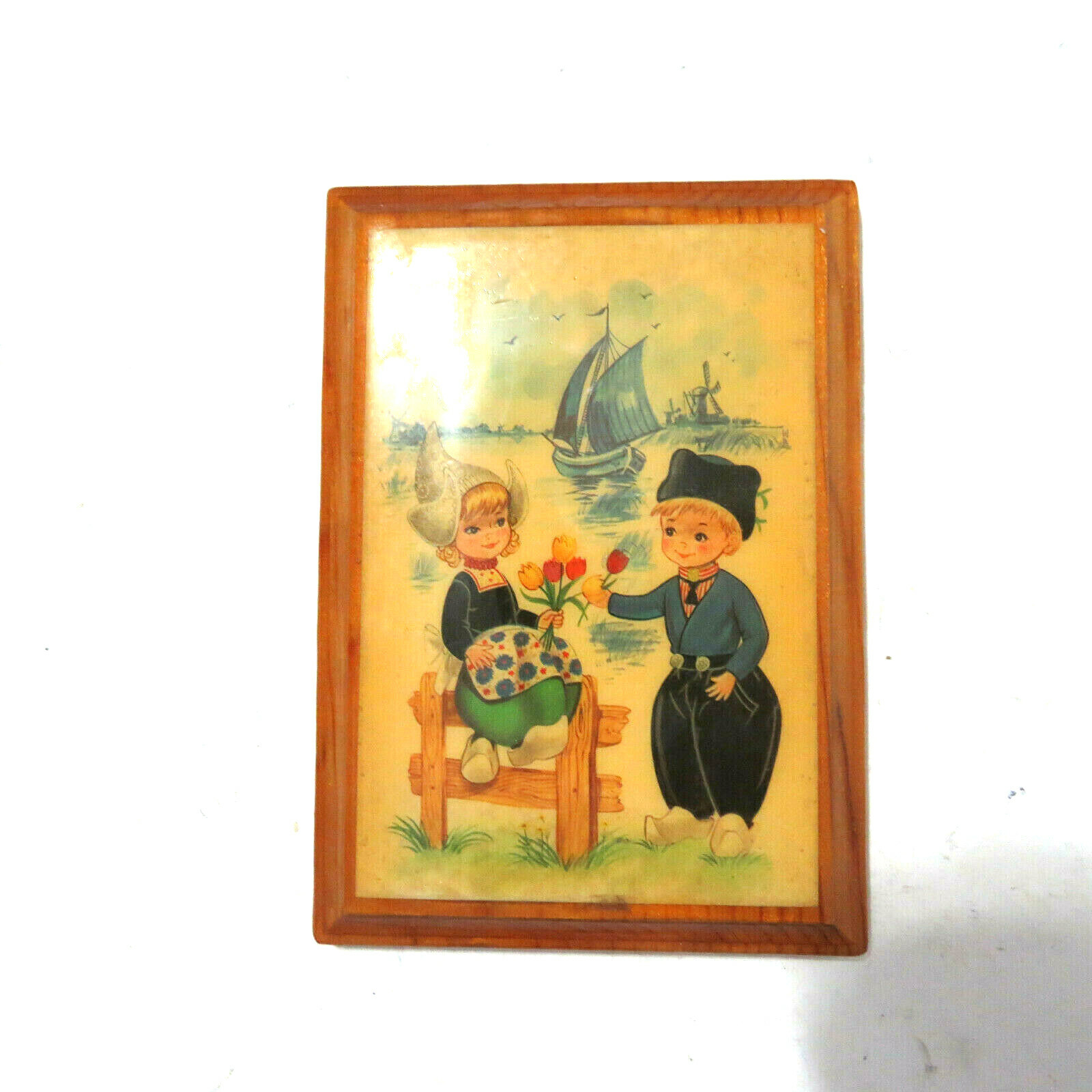 Vintage Dutch Boy Girl Wooden Wall Hanging Plaque 5 x 7 Vintage Dutch Boy Girl Wooden Wall Hanging Plaque 5 x 7