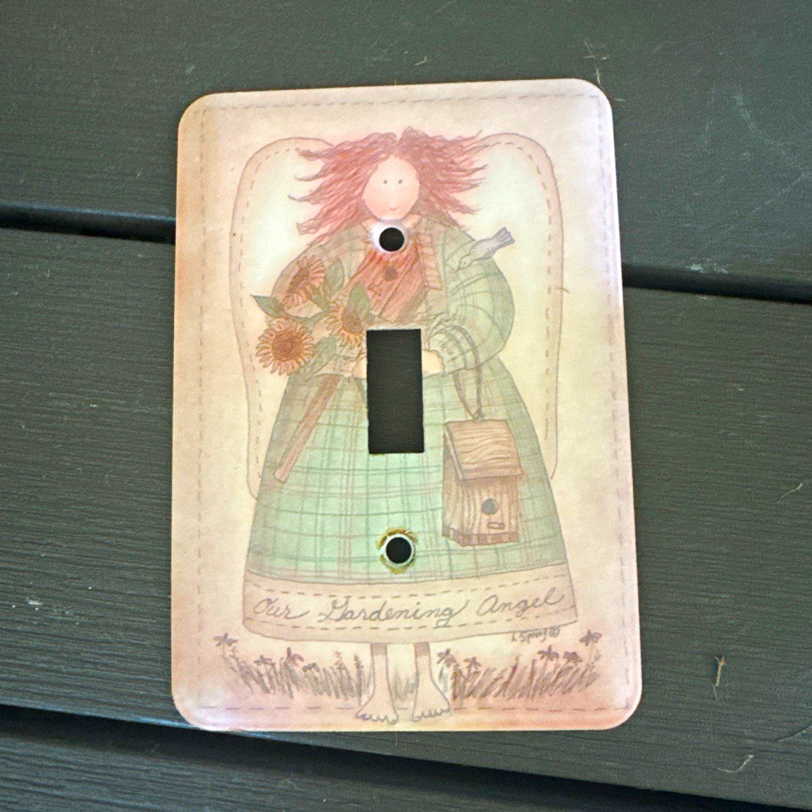 Vintage Linda Spivey Folk Art Single Light Switch Cover