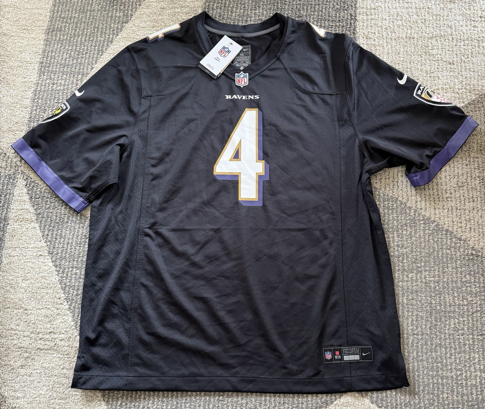 Men’s Nike Baltimore Ravens Zay Flowers #4 Black Jersey Sz XXL NWT