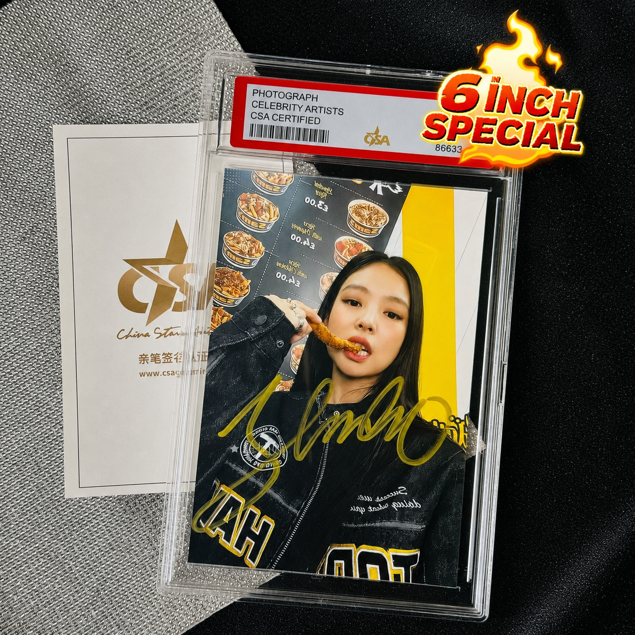 Jennie BLACKPINK Signed 6 Inch Photo Kpop Collectible Korean Star Gift