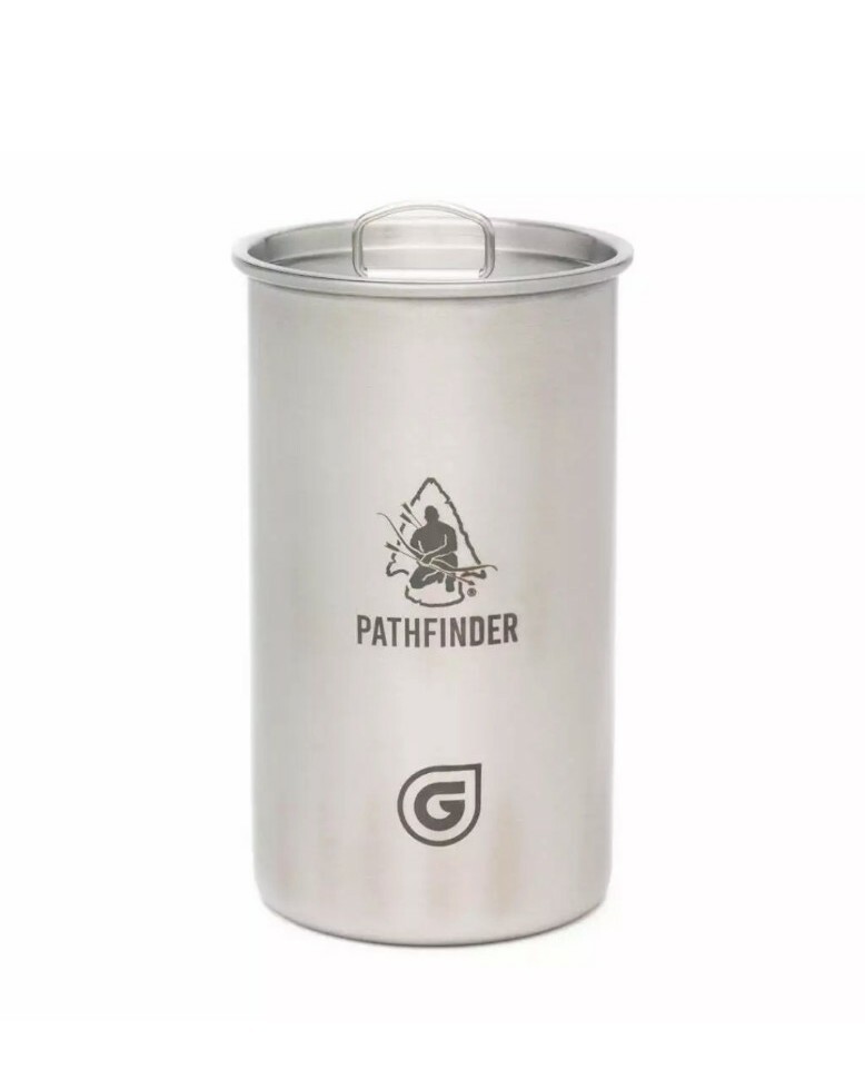 Pathfinder X Grayl Geopress Nesting Cup & Lid Set Stainless Steel For Camping