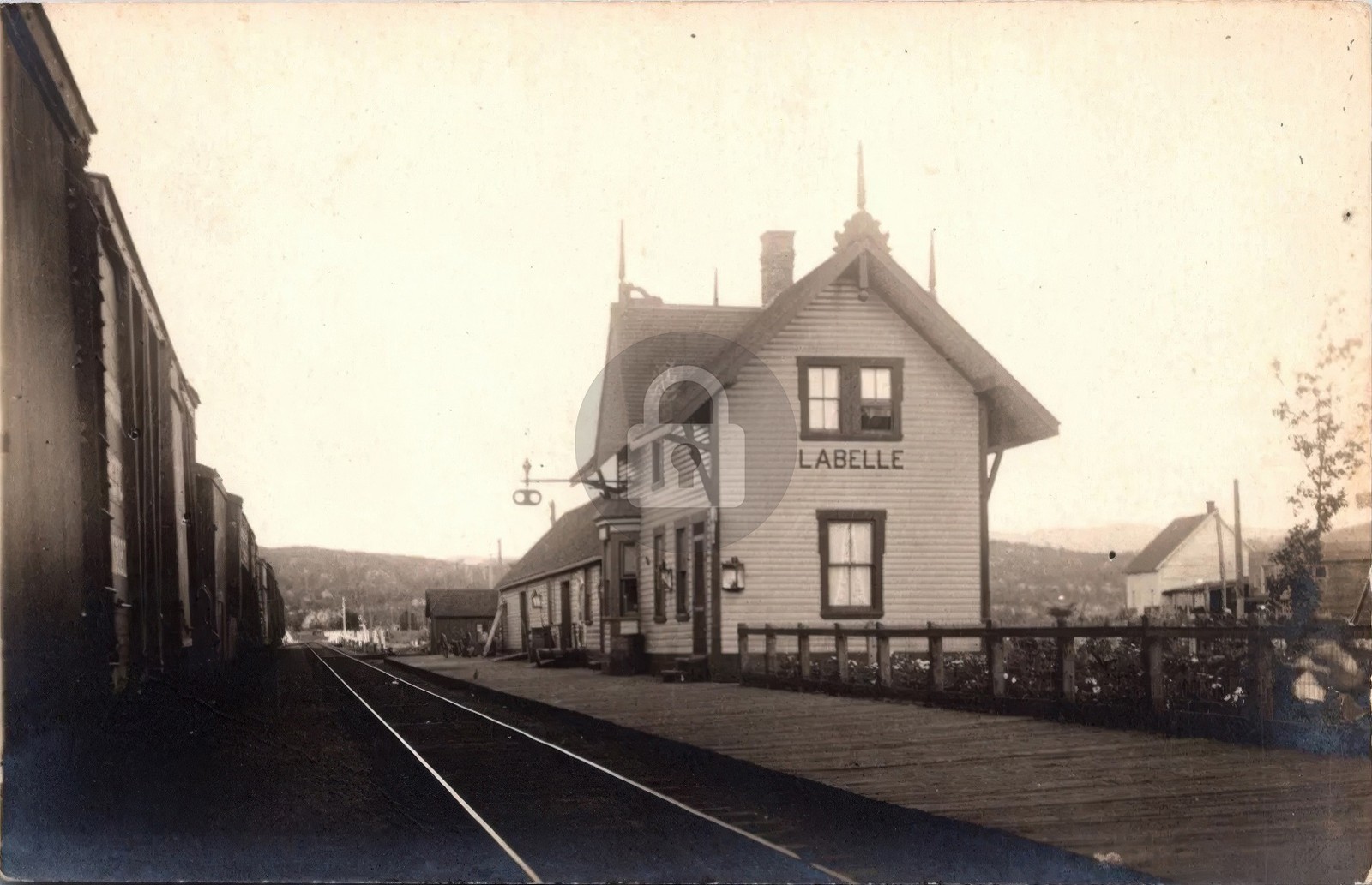 Labelle QC Quebec Canada CP Railroad Depot Station RPPC Photo Postcard COPY