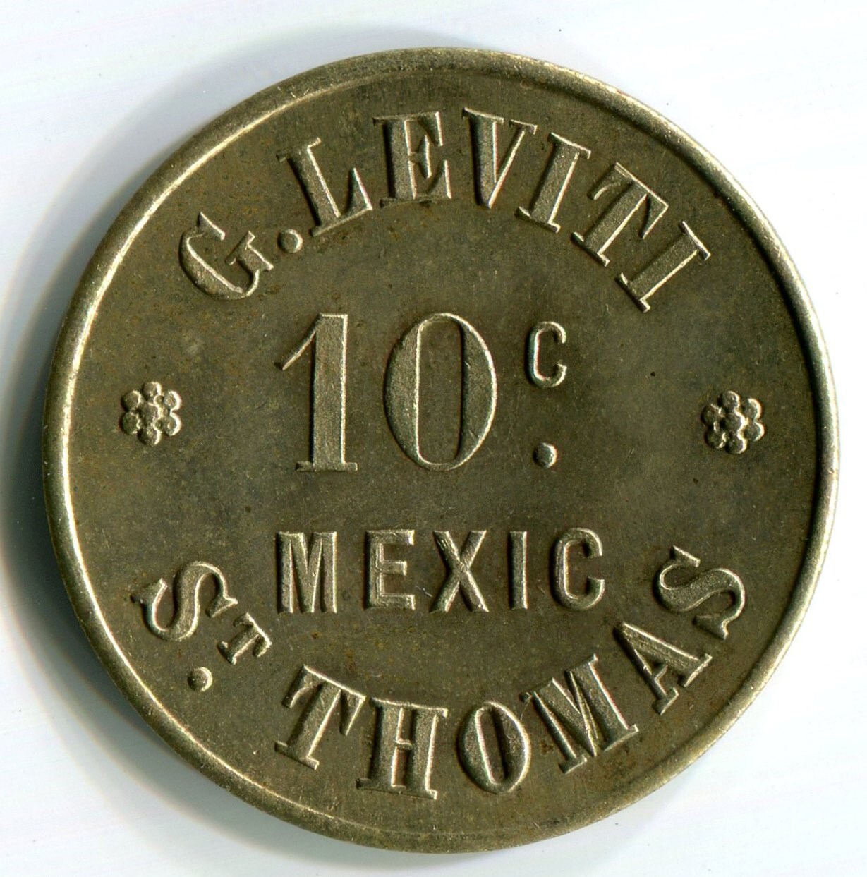Danish West Indies, St. Thomas - 1880\'s G. Leviti 10c Token