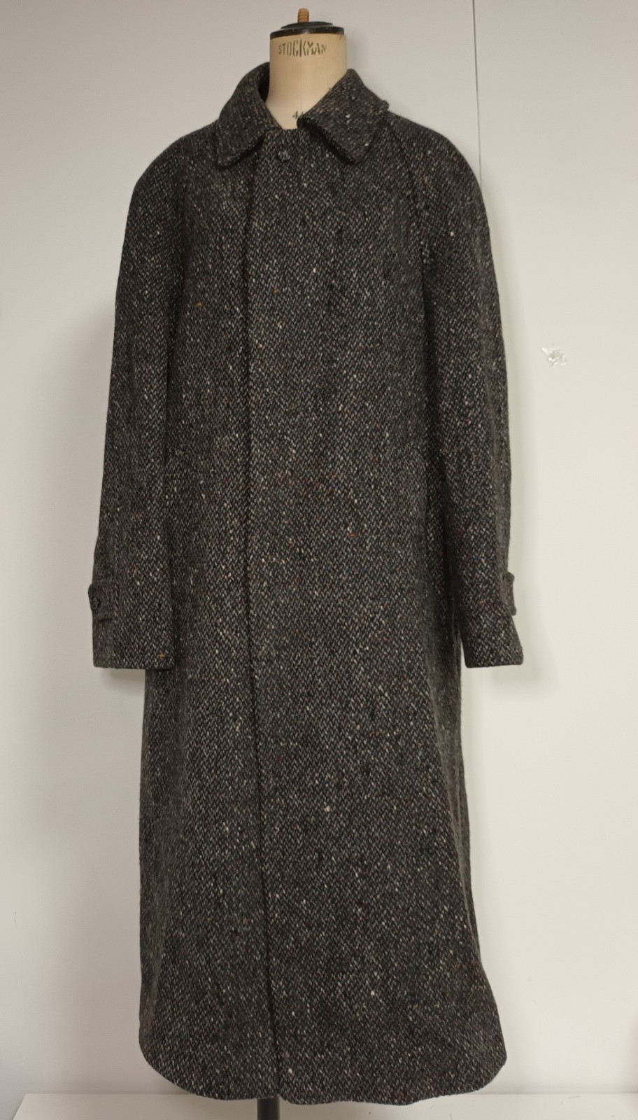 Vintage Kevin & Howlin Dublin Donegal Tweed Handwoven Long Wool Overcoat Unisex