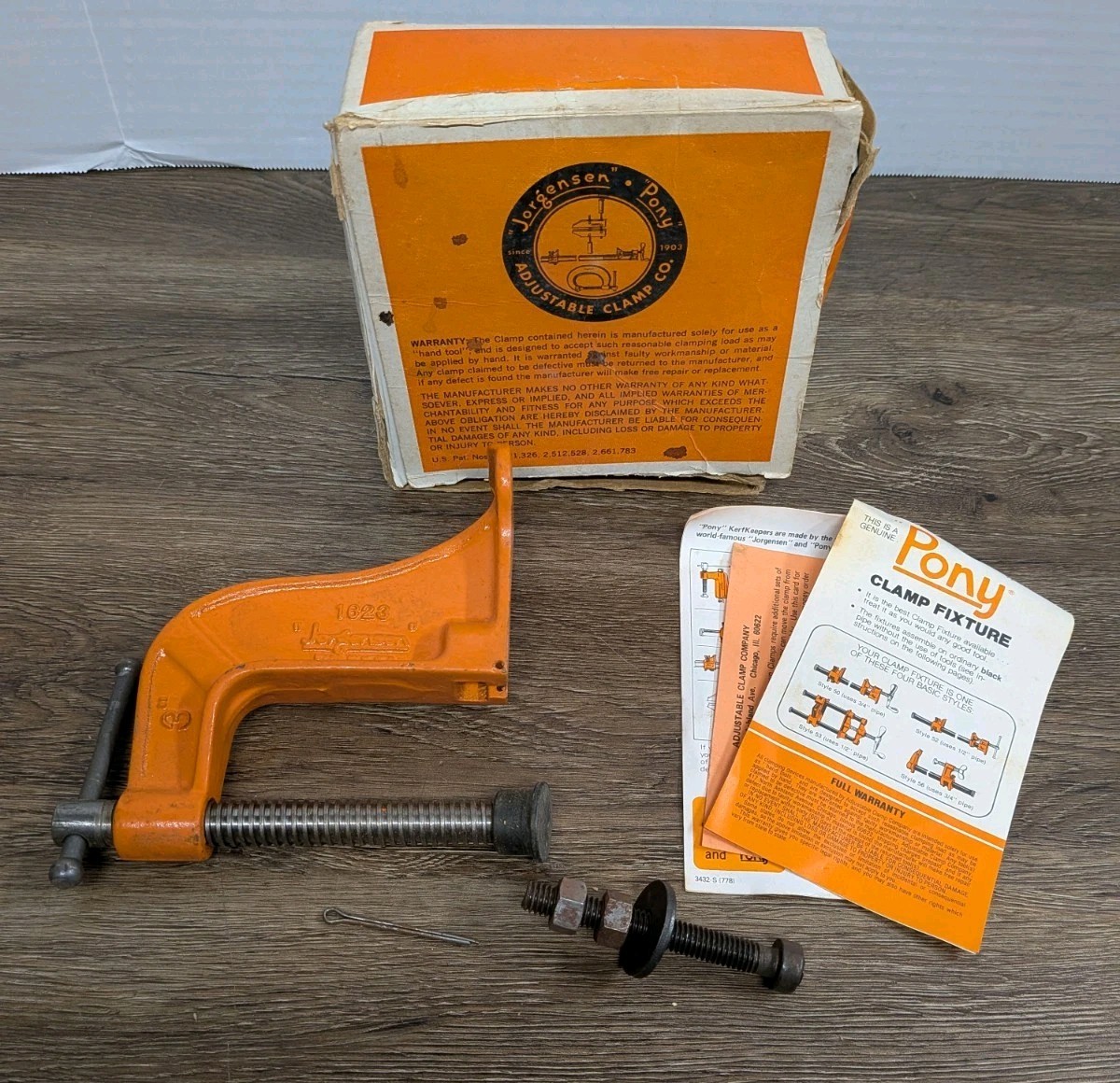 Jorgensen 1623 Hold-Down Clamp 3” Capacity Made in USA Vintage Tool in Box Jorgensen 1623 Hold-Down Clamp 3” Capacity Made in USA Vintage Tool in Box