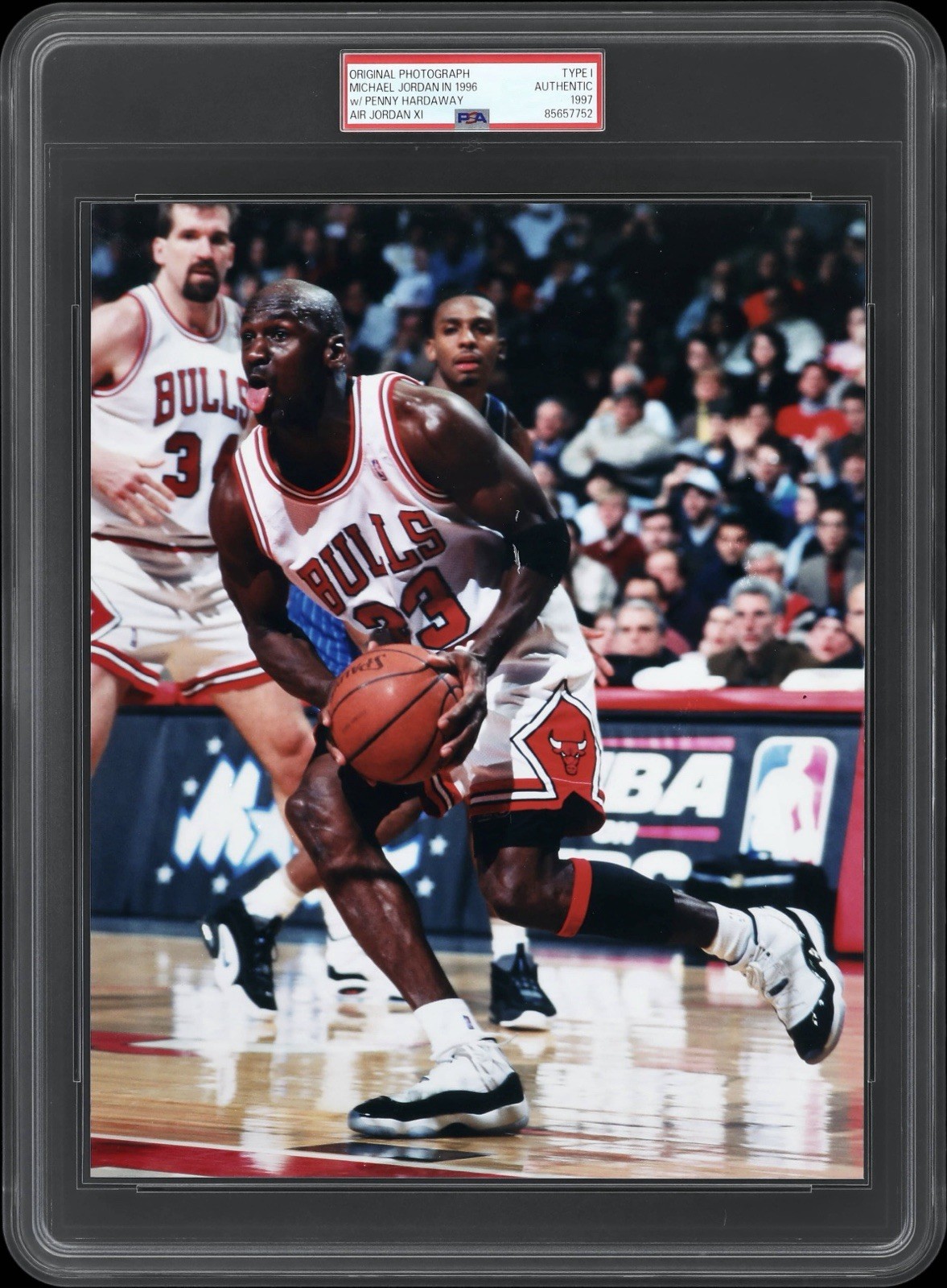 1997 Michael Jordan Penny Hardaway Tongue Out Type I Original Photograph PSA AU