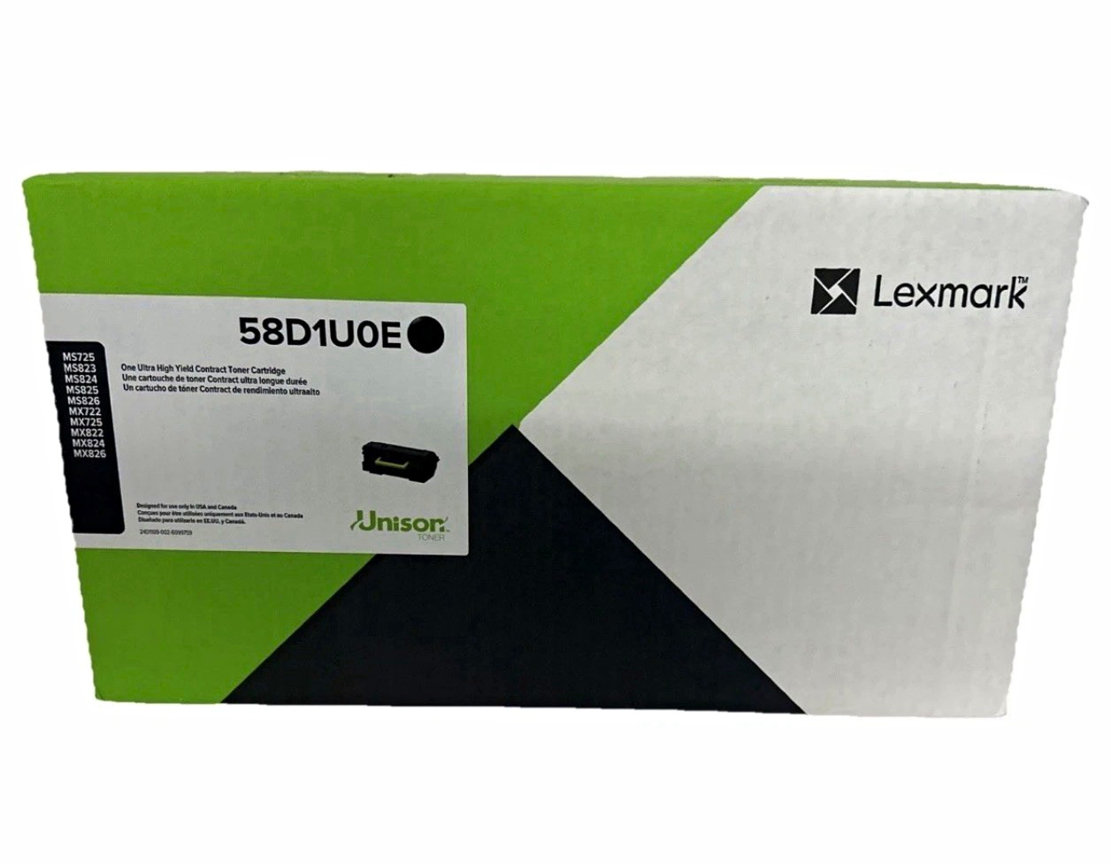 Lexmark Genuine Original Black Laser Toner 58D1U0E for MS725 MS823 MS824