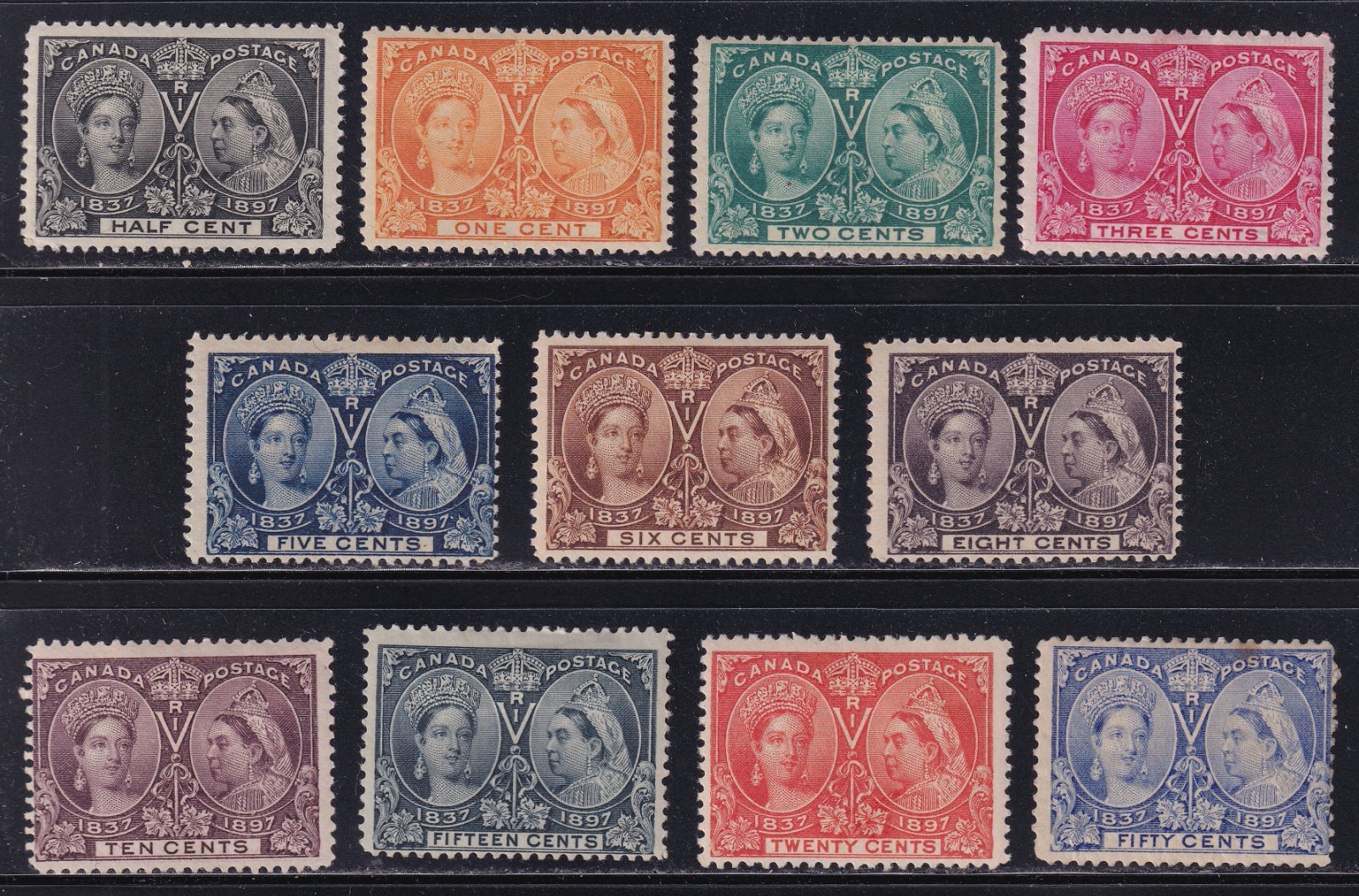 MATT\'S STAMPS CANADA SCOTT #50-#60 VICTORIA 60TH JUBILEE OF 1897, USED CV$1792