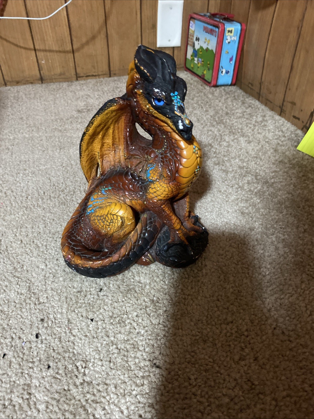 VTG Windstone Editions Male Dragon Brown Blue Eyes & Stones Retired \'86 Pena VTG Windstone Editions Male Dragon Brown Blue Eyes & Stones Retired \'86 Pena