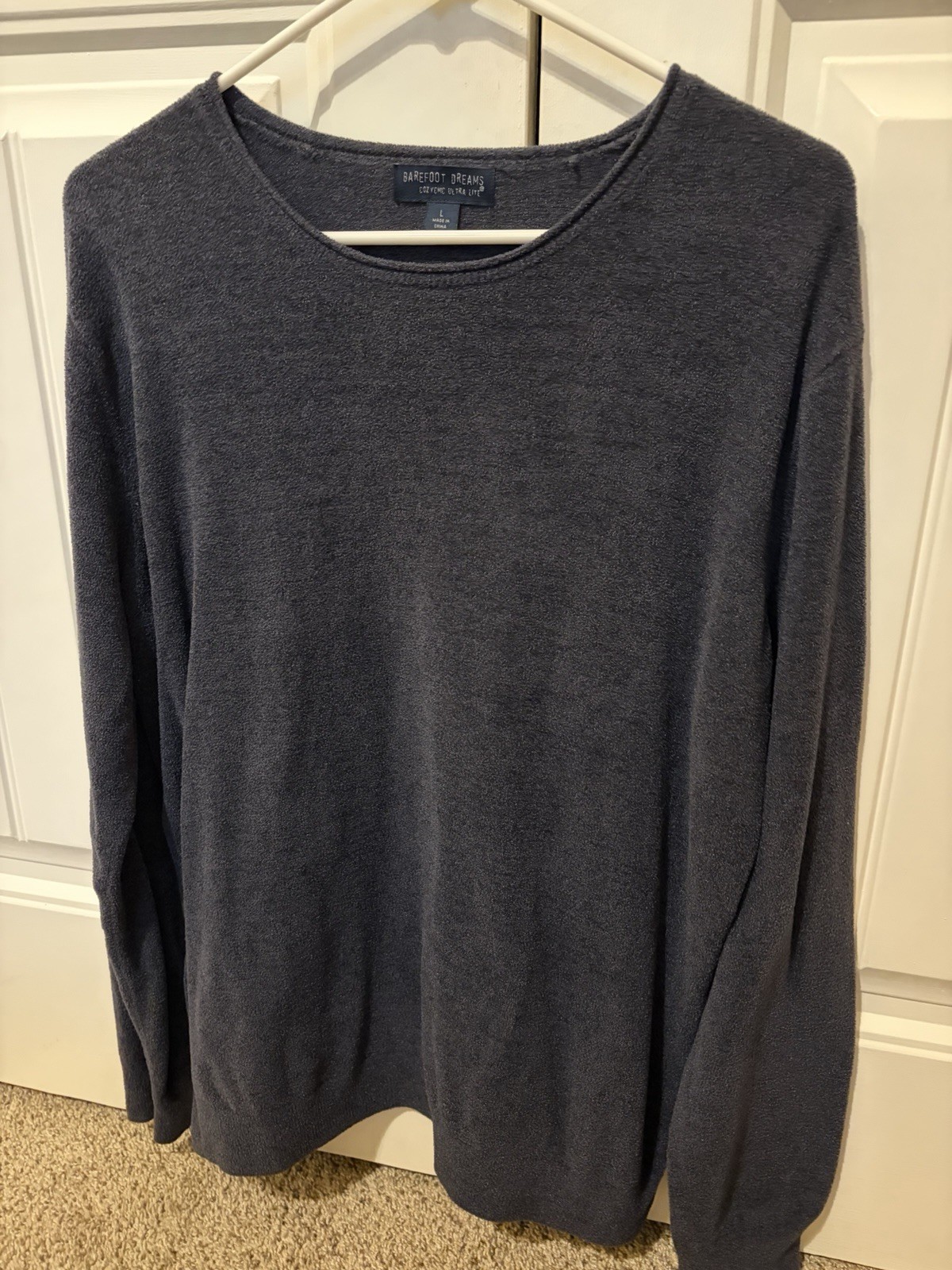 Barefoot Dreams Women’s Gray Knit Crew Neck Pullover Sweater L