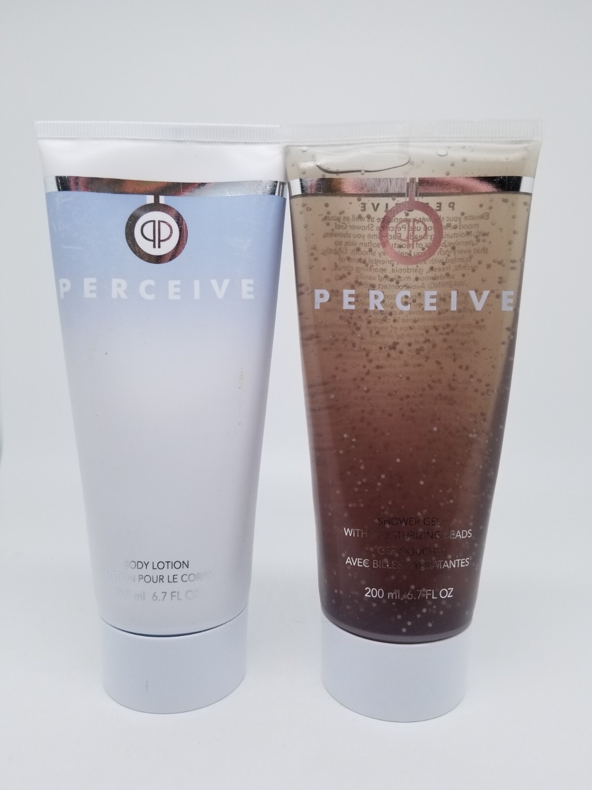NEW Vintage Avon Lot Of 2 Perceive Shower Gel + Body Lotion 6.7 fl 200 2001 NOS