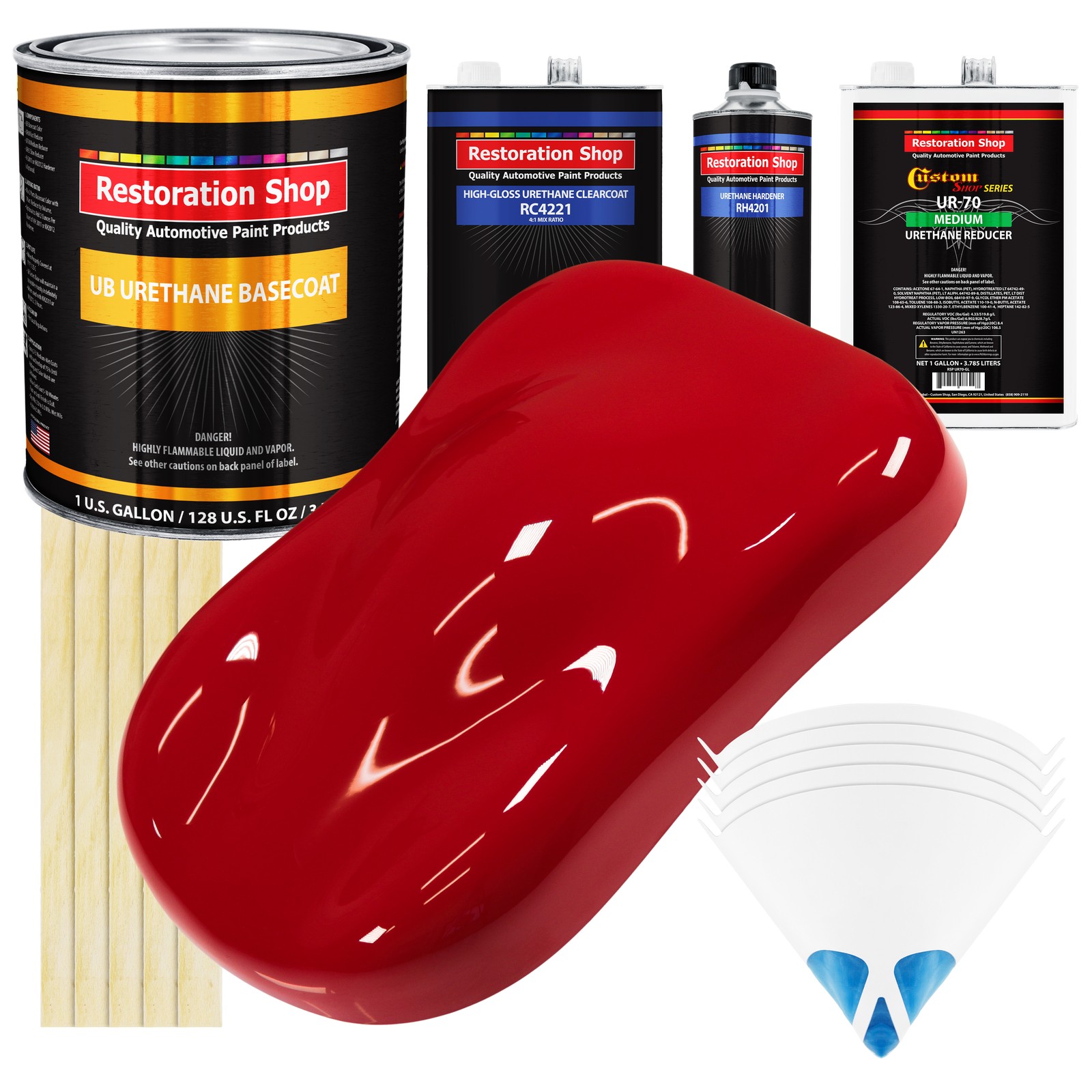 Viper Red Gallon URETHANE BASECOAT CLEARCOAT Car Auto Body Paint Kit