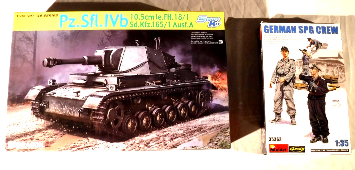 Reduced 1/35 Dragon Geschützwagen IVb für 10.5 cm le.F.H.18/1 Sealed & 4 Crew Reduced 1/35 Dragon Geschützwagen IVb für 10.5 cm le.F.H.18/1 Sealed & 4 Crew