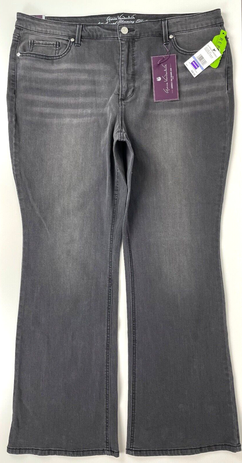NWT Gloria Vanderbilt Midrise Black Bootcut Jeans Women\'s Size 16 ~ 38Wx32L (J3)