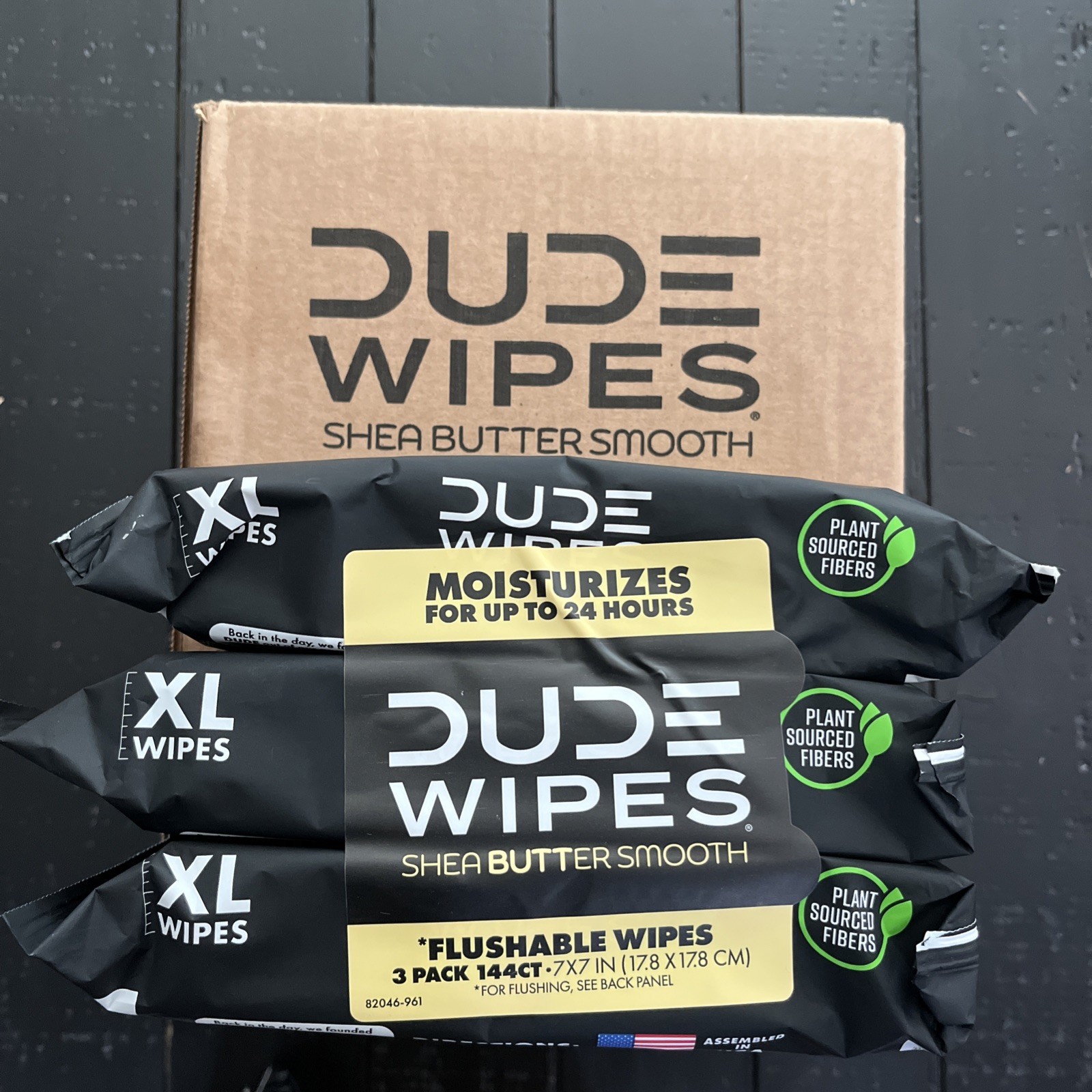 Case of Dude Wipes sheabutter Flushable 12 packages in box with 48 wipes each. Case of Dude Wipes sheabutter Flushable 12 packages in box with 48 wipes each.