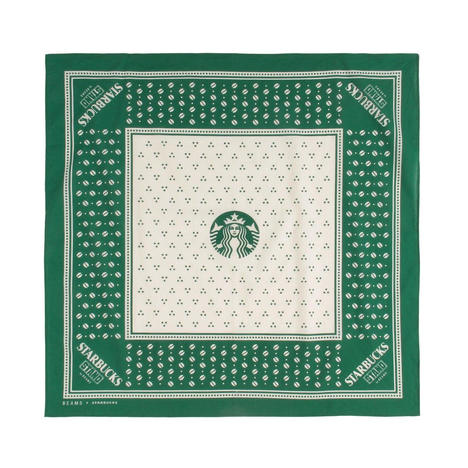 Starbucks Japan x BEAMS Collaboration Bandana Green Siren Logo New