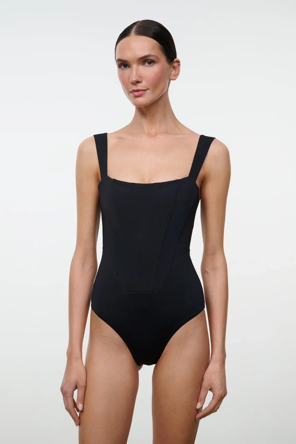 $225 NWT Staud Adelaide Black One Piece Swimsuit XS zjn3026a $225 NWT Staud Adelaide Black One Piece Swimsuit XS zjn3026a