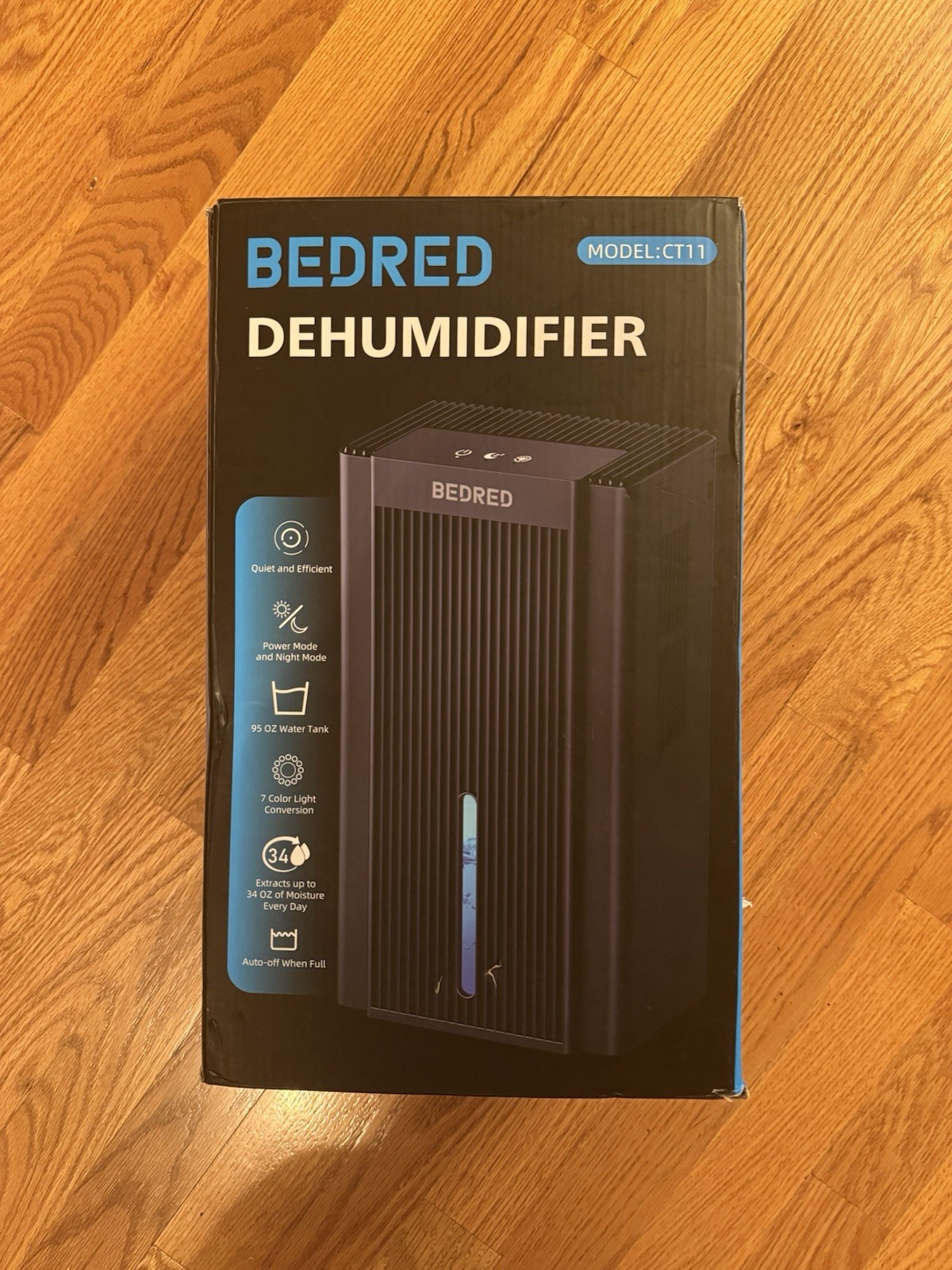 Bedred Dehumidifier Model CT-11 95oz 1000 Sq. Ft. Quiet Auto Shut Off NEW IN BOX